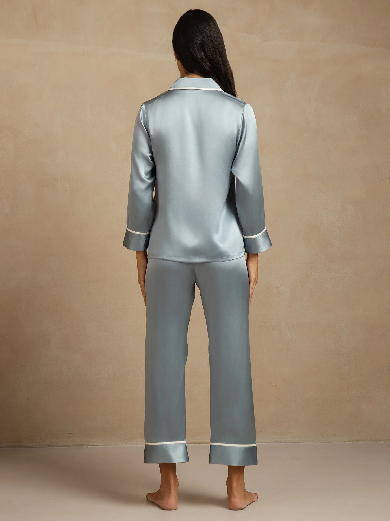 100% Mulberry Silk Classic Pajama Set - Image 34