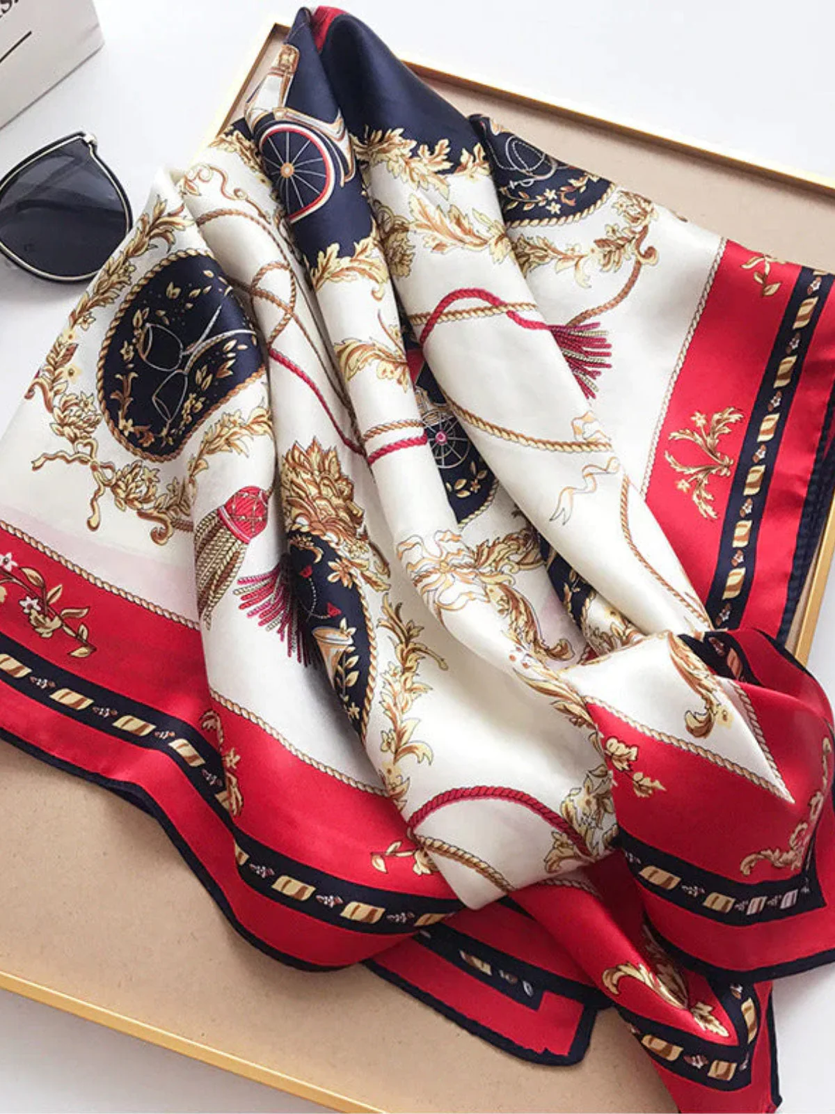 100% Mulberry Silk Printed Square Shawl Scarf 88*88cm - Image 21