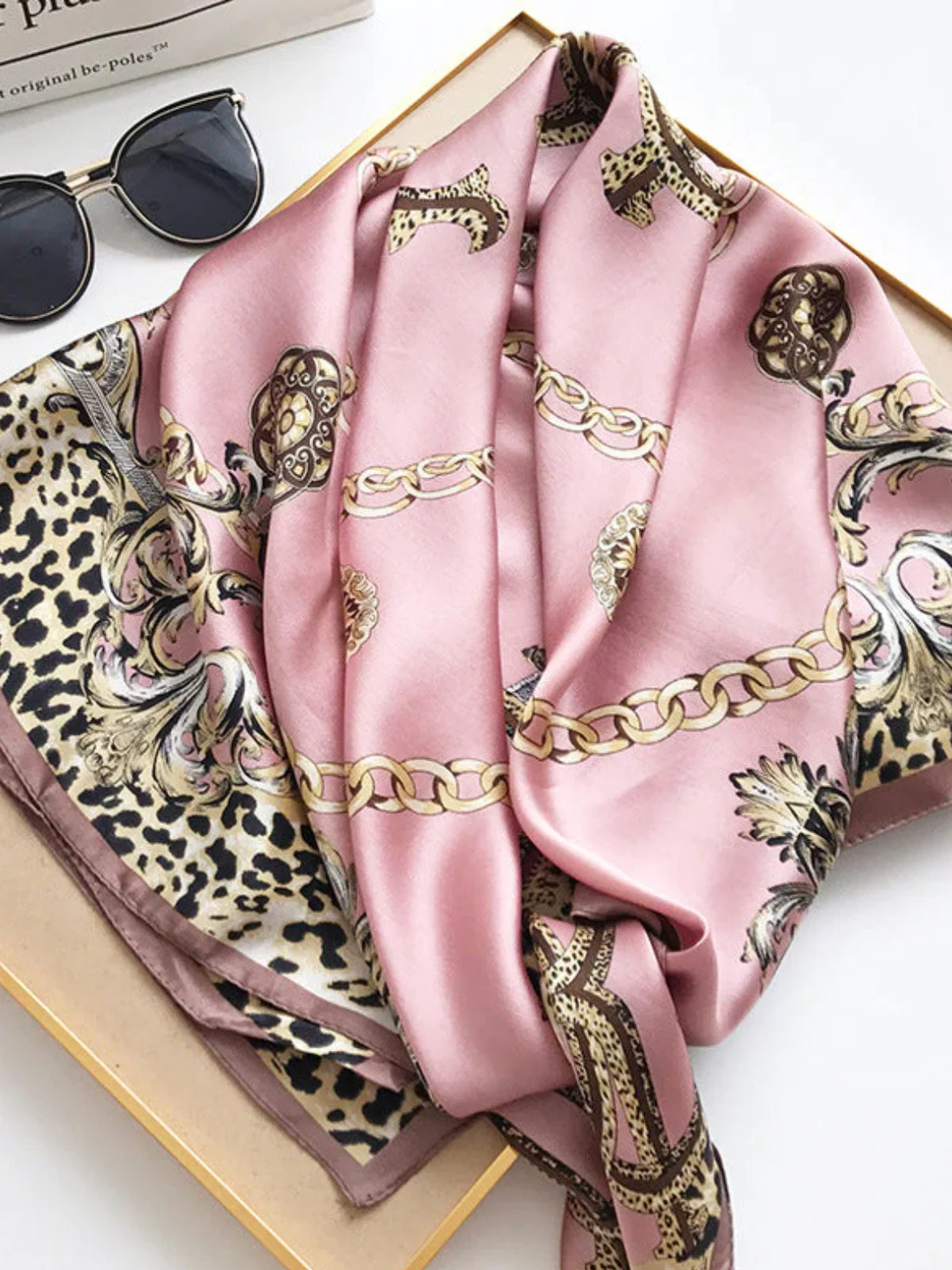 100% Mulberry Silk Printed Square Shawl Scarf 88*88cm - Image 52