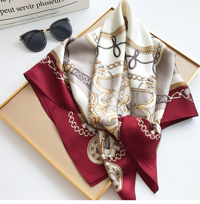 100% Mulberry Silk Printed Square Shawl Scarf 88*88cm - Image 10