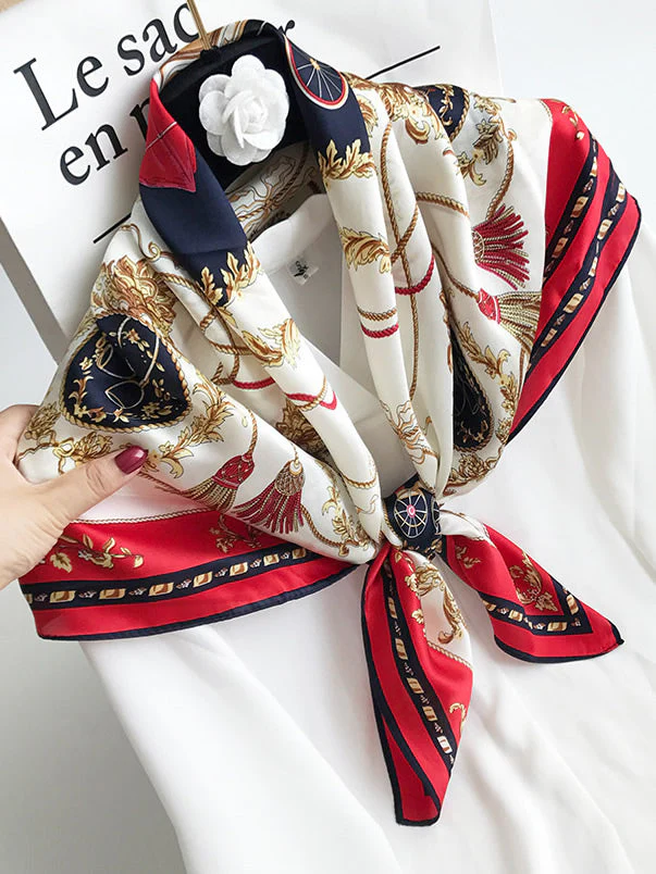 100% Mulberry Silk Printed Square Shawl Scarf 88*88cm - Image 18