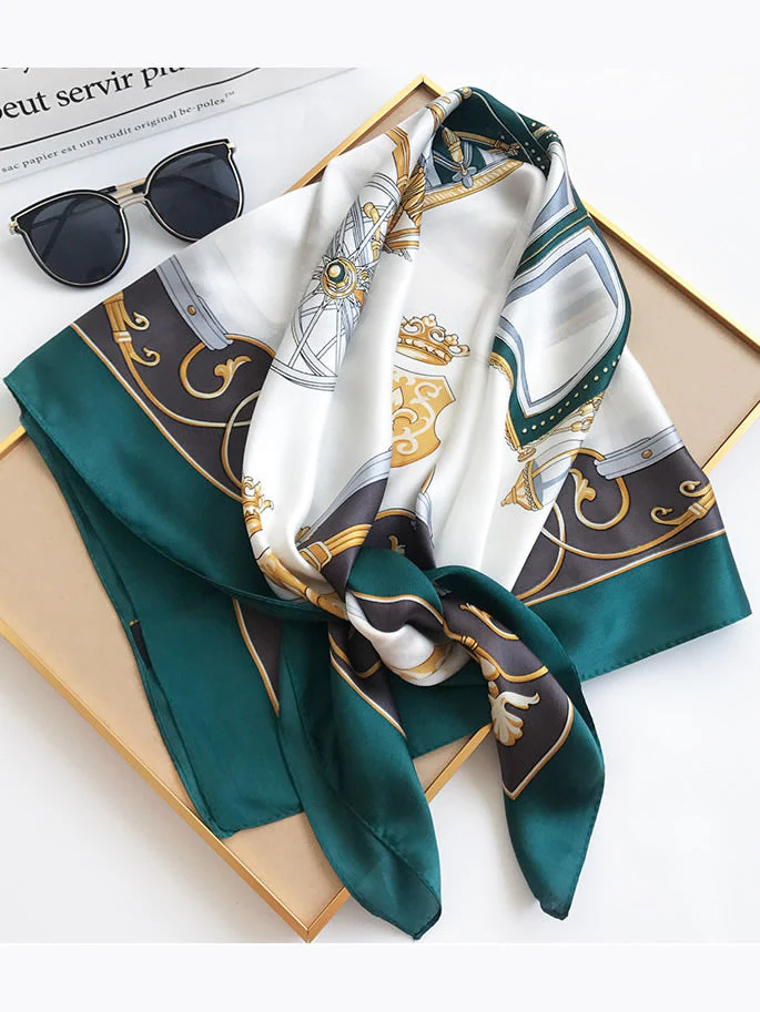 100% Mulberry Silk Printed Square Shawl Scarf 88*88cm - Image 24