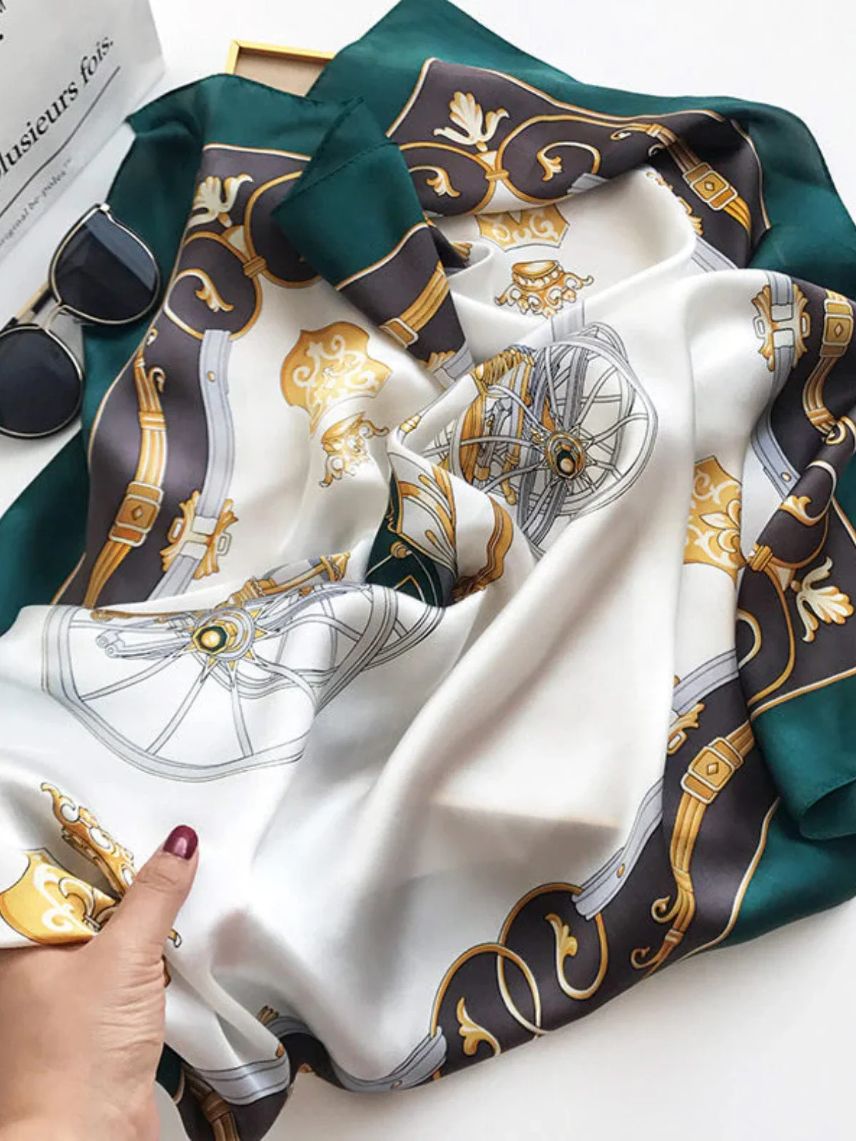 100% Mulberry Silk Printed Square Shawl Scarf 88*88cm - Image 25