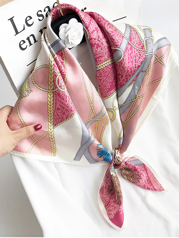 100% Mulberry Silk Printed Square Shawl Scarf 88*88cm - Image 30
