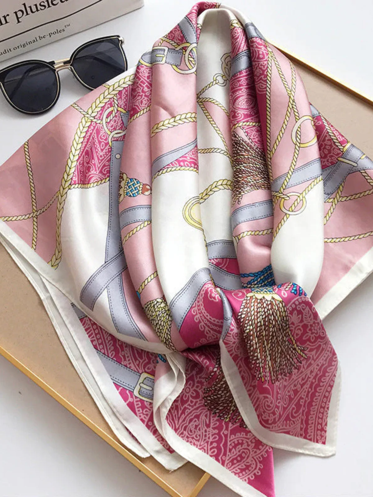 100% Mulberry Silk Printed Square Shawl Scarf 88*88cm - Image 31