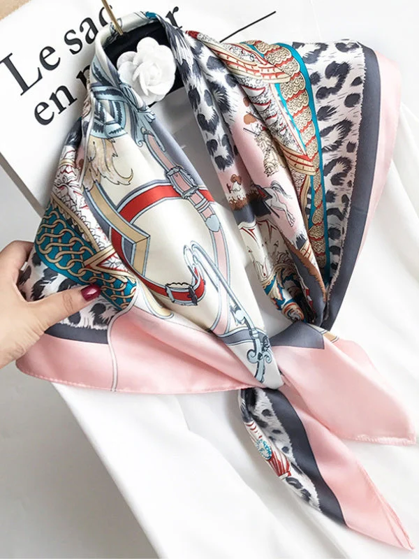 100% Mulberry Silk Printed Square Shawl Scarf 88*88cm - Image 50