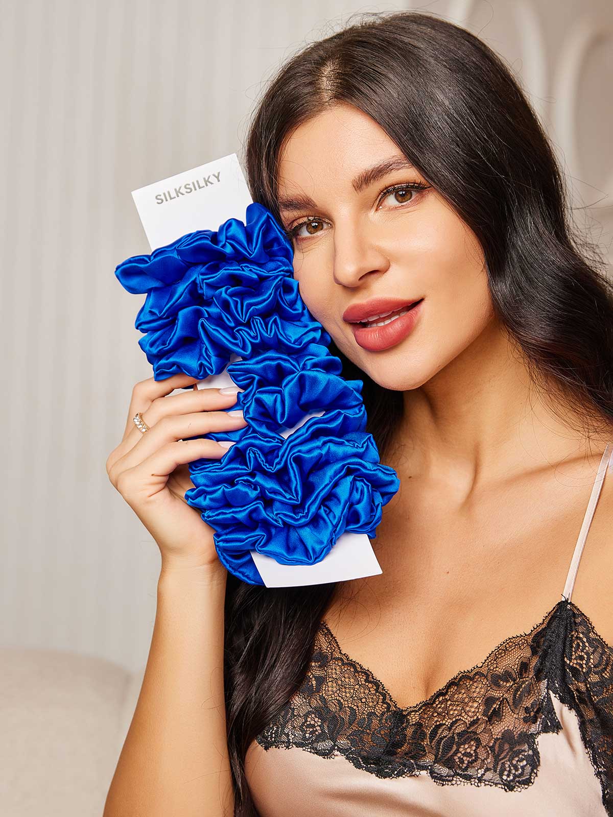10Pcs Bundle Pure Silk Large Hair Scrunchies - 3.5cm - Image 11