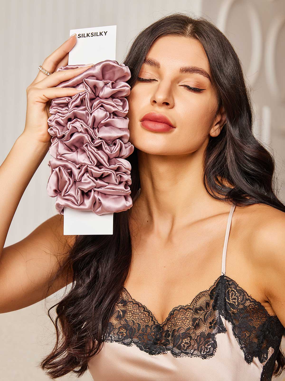 10Pcs Bundle Pure Silk Large Hair Scrunchies - 3.5cm - Image 35