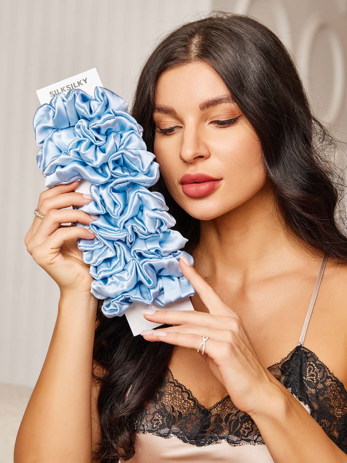 10Pcs Bundle Pure Silk Large Hair Scrunchies - 3.5cm - Image 42