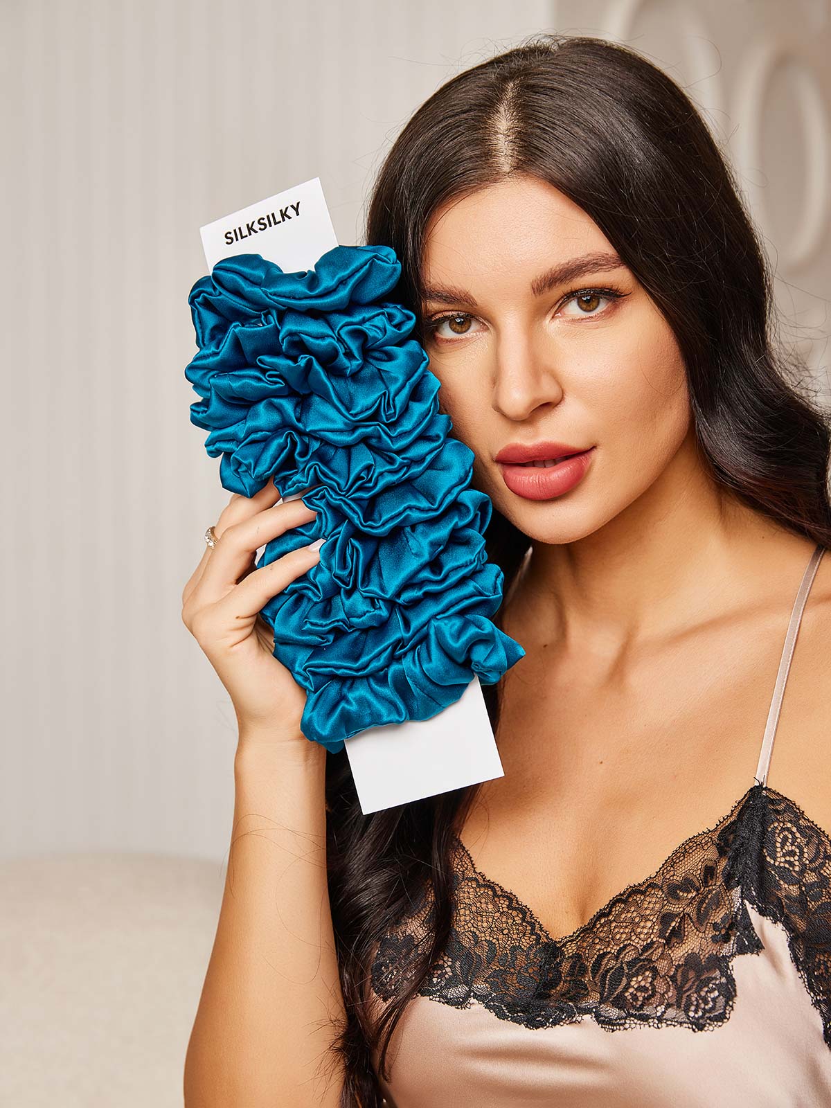 10Pcs Bundle Pure Silk Large Hair Scrunchies - 3.5cm - Image 46
