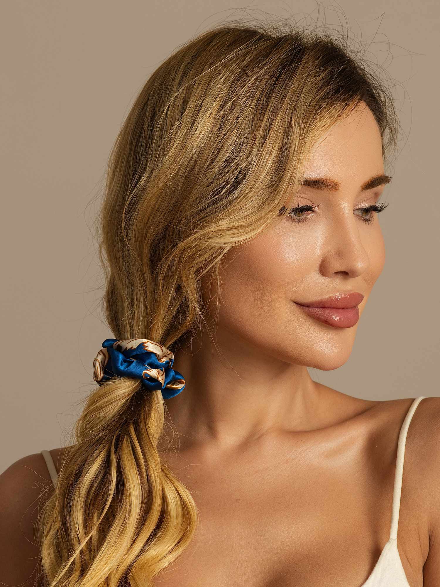 10Pcs Bundle Pure Silk Classic Hair Scrunchies - 2cm - Image 6