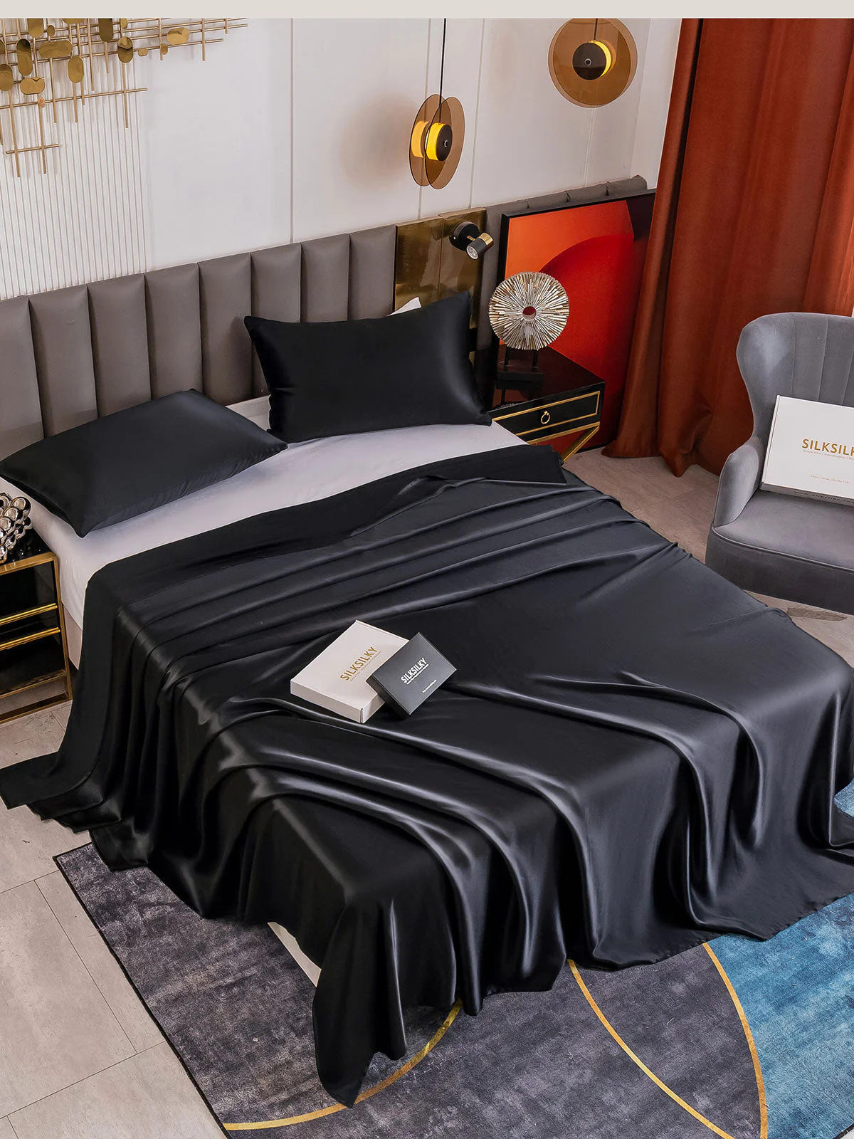 19Momme 3Pcs Silk Set Flat Sheet+2x Pillowcases - Image 11