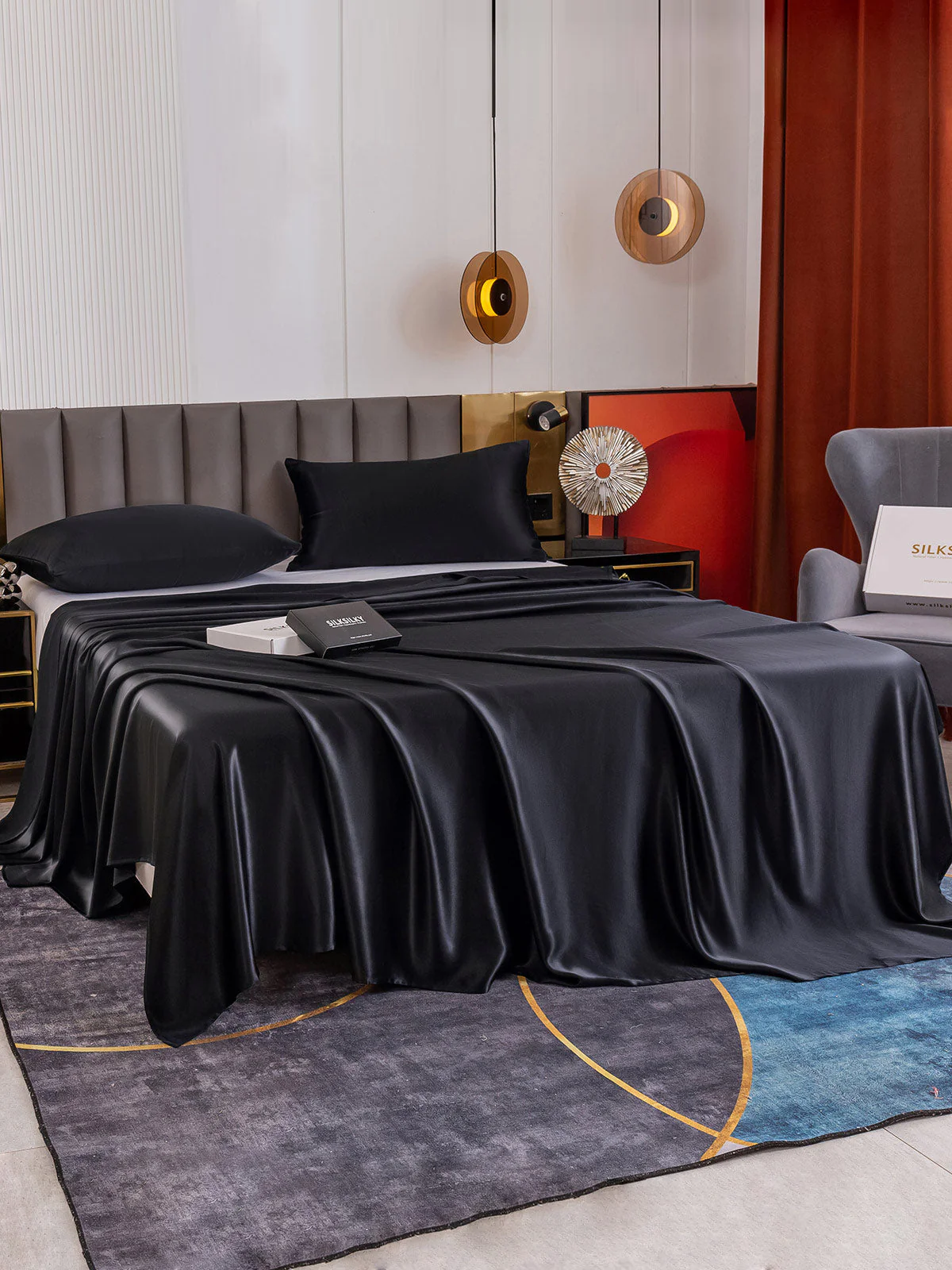 19Momme 3Pcs Silk Set Flat Sheet+2x Pillowcases - Image 13