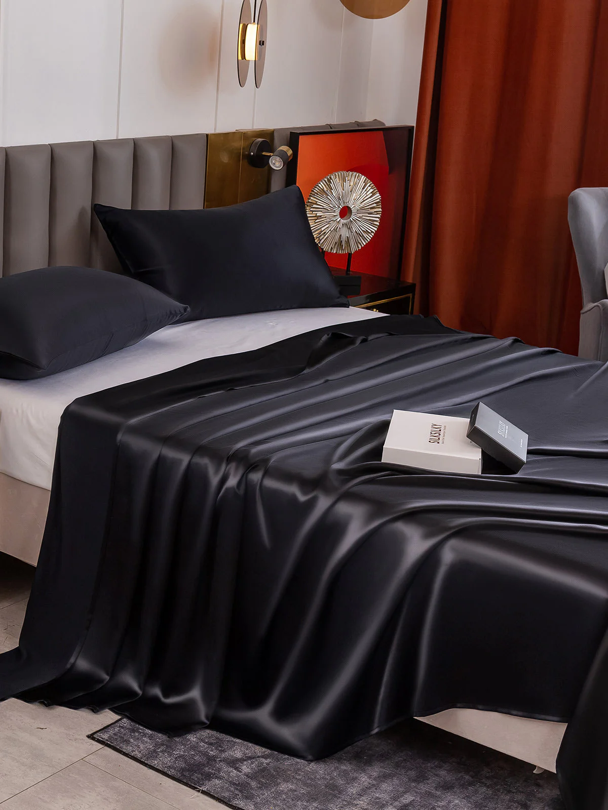 19Momme 3Pcs Silk Set Flat Sheet+2x Pillowcases - Image 14