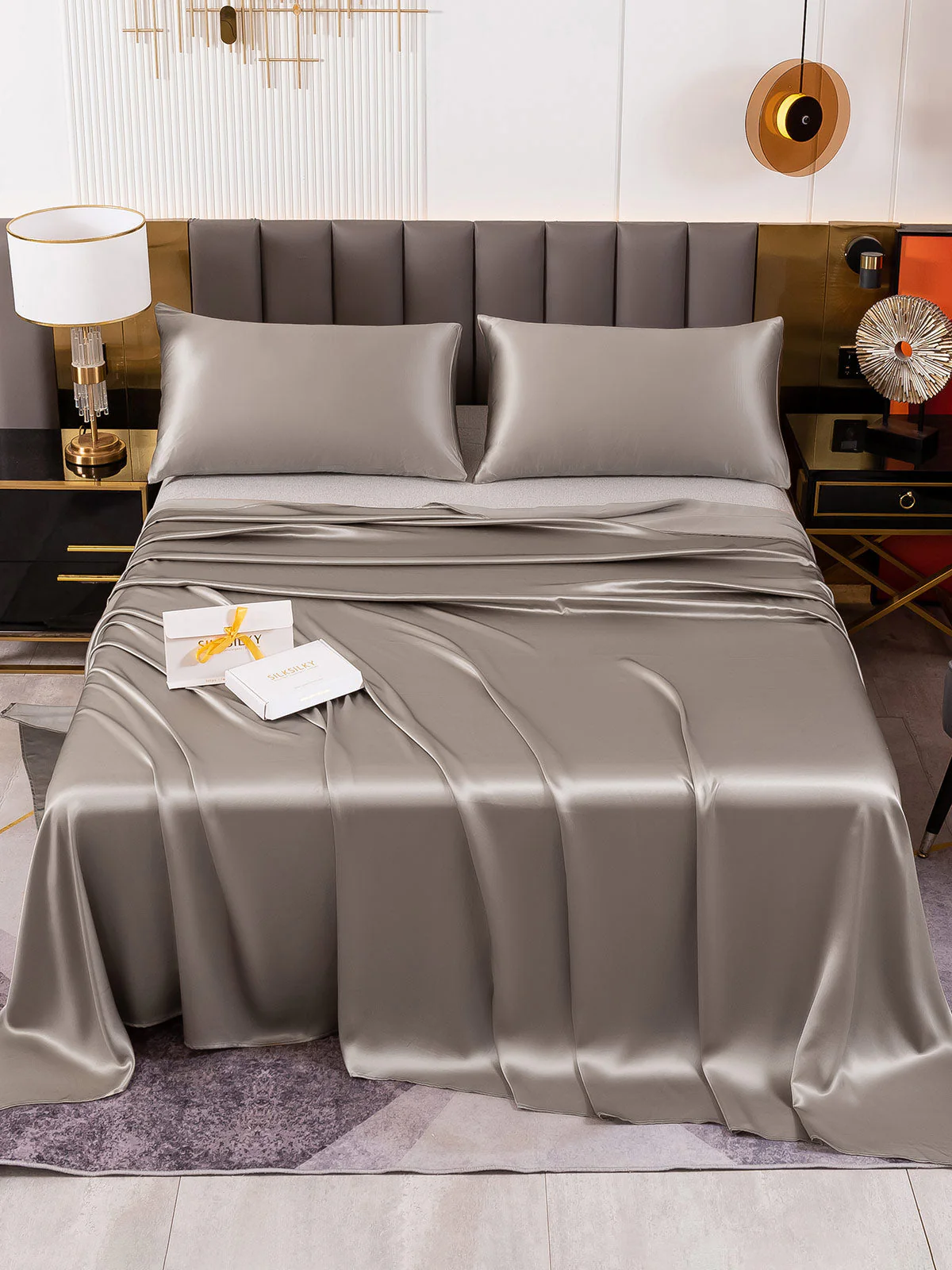 19Momme 3Pcs Silk Set Flat Sheet+2x Pillowcases - Image 22