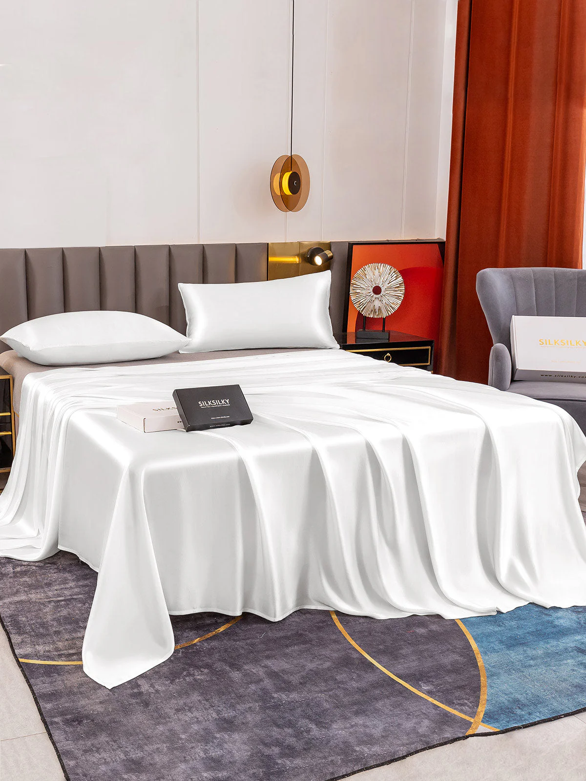 19Momme 3Pcs Silk Set Flat Sheet+2x Pillowcases - Image 3