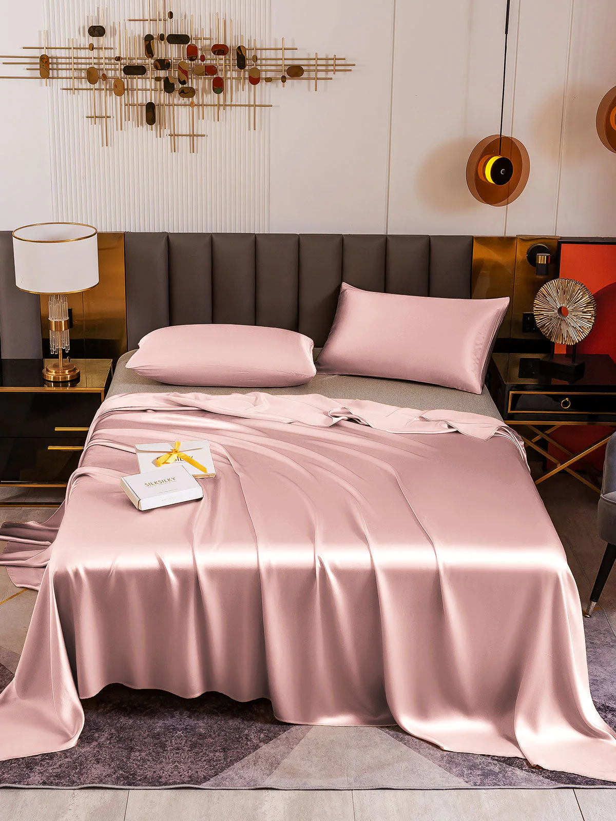 19Momme 3Pcs Silk Set Flat Sheet+2x Pillowcases - Image 33