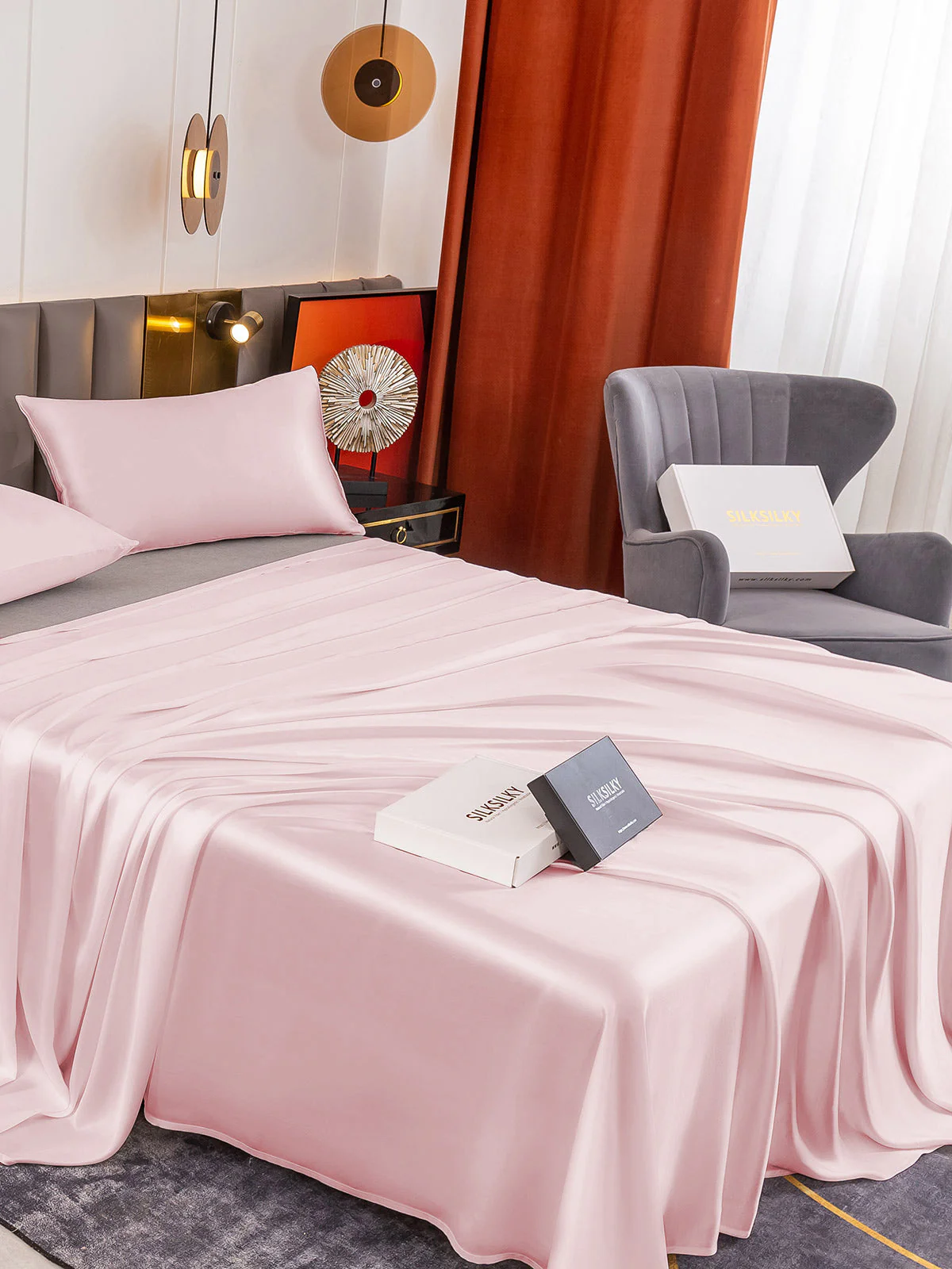 19Momme 3Pcs Silk Set Flat Sheet+2x Pillowcases - Image 40