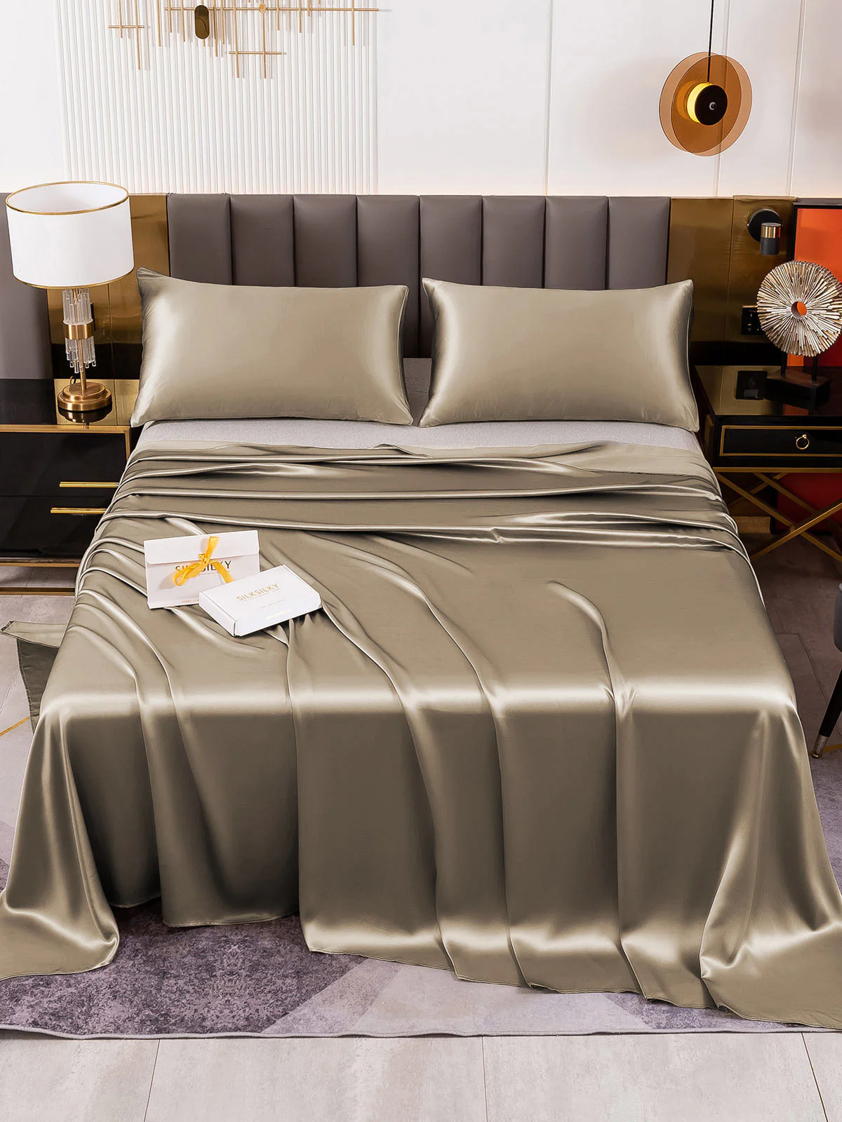 19Momme 3Pcs Silk Set Flat Sheet+2x Pillowcases - Image 48