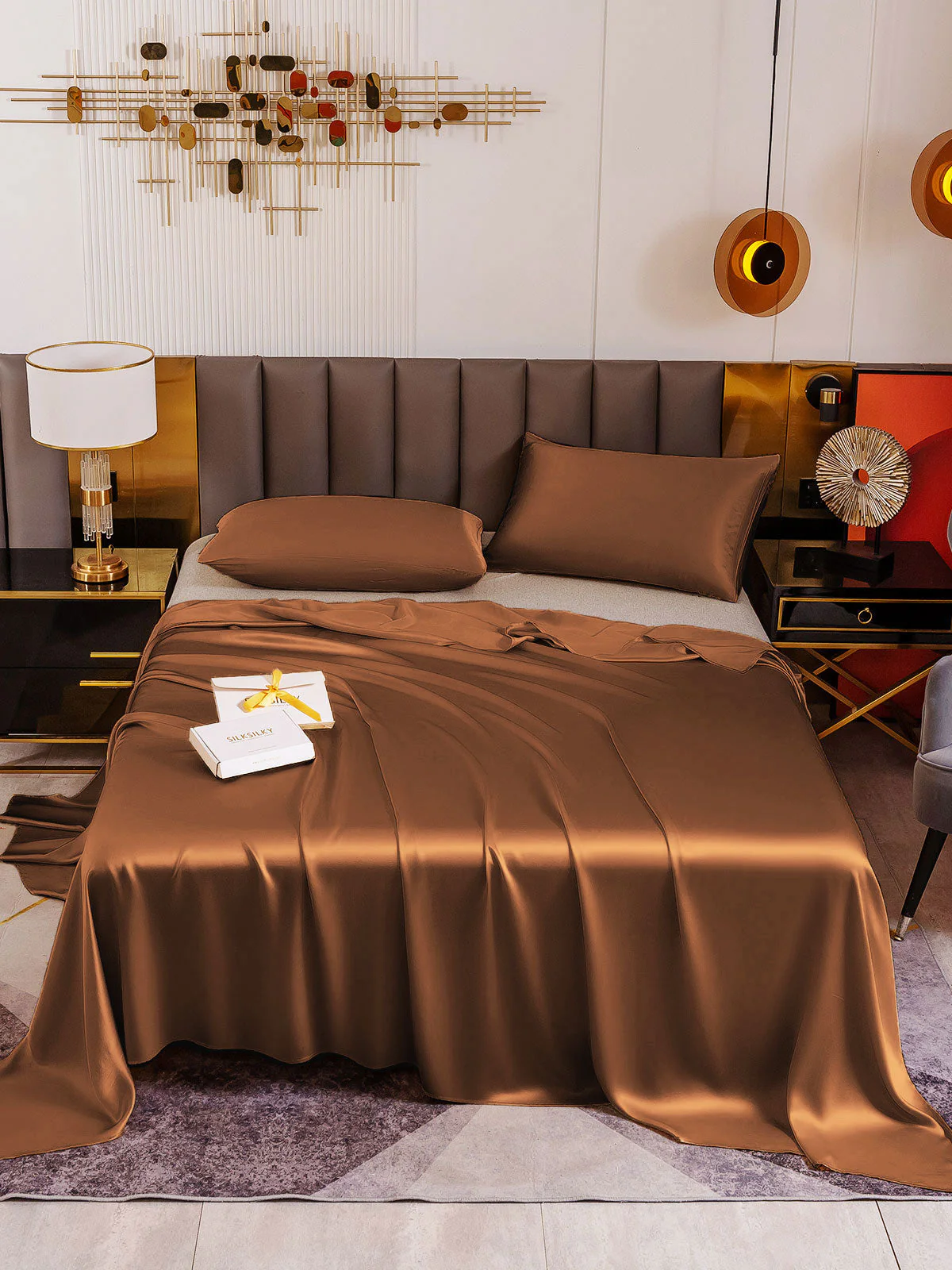 19Momme 3Pcs Silk Set Flat Sheet+2x Pillowcases - Image 59