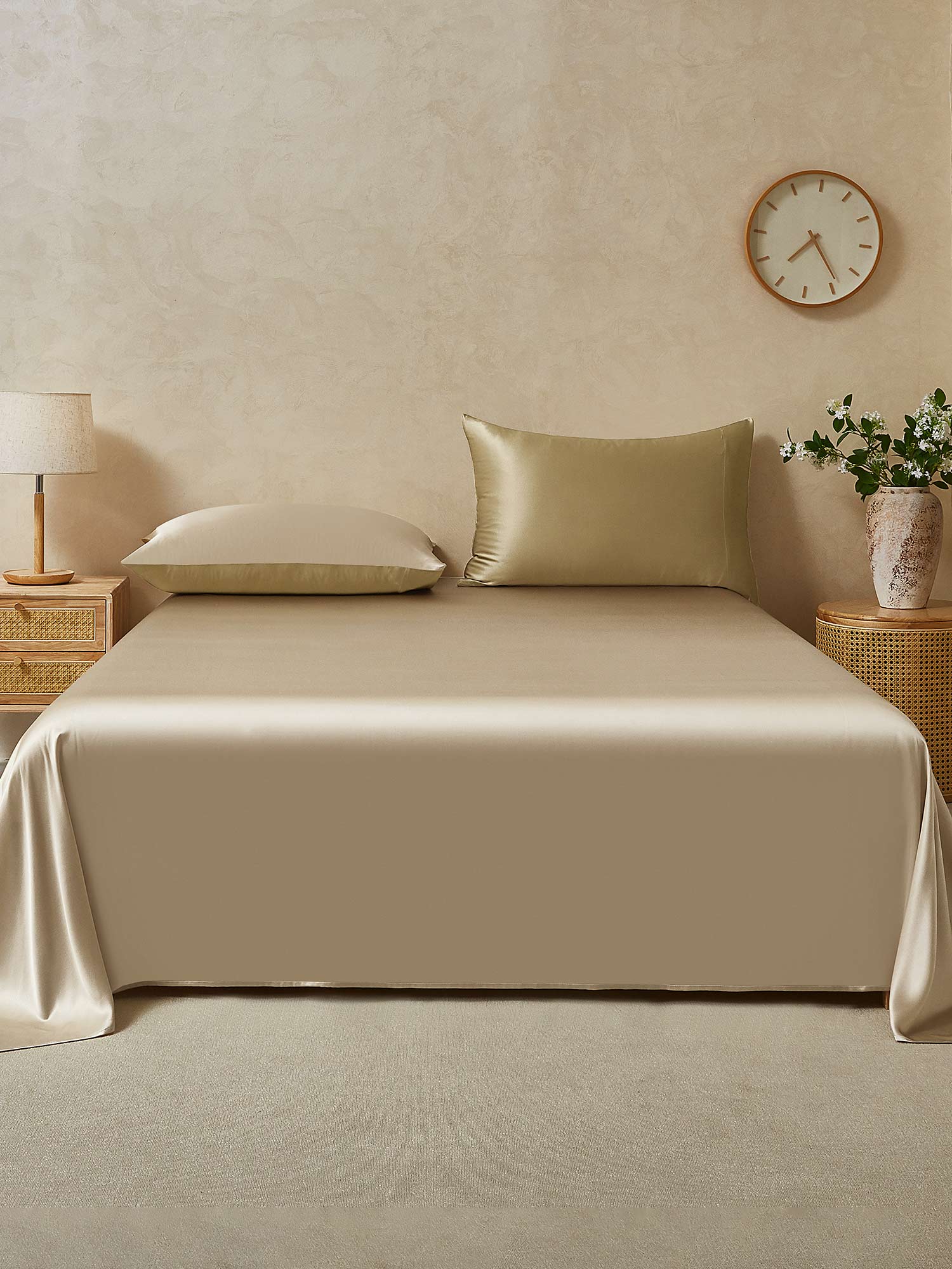 19Momme 3Pcs Silk Set Flat Sheet+2x Pillowcases - Image 88