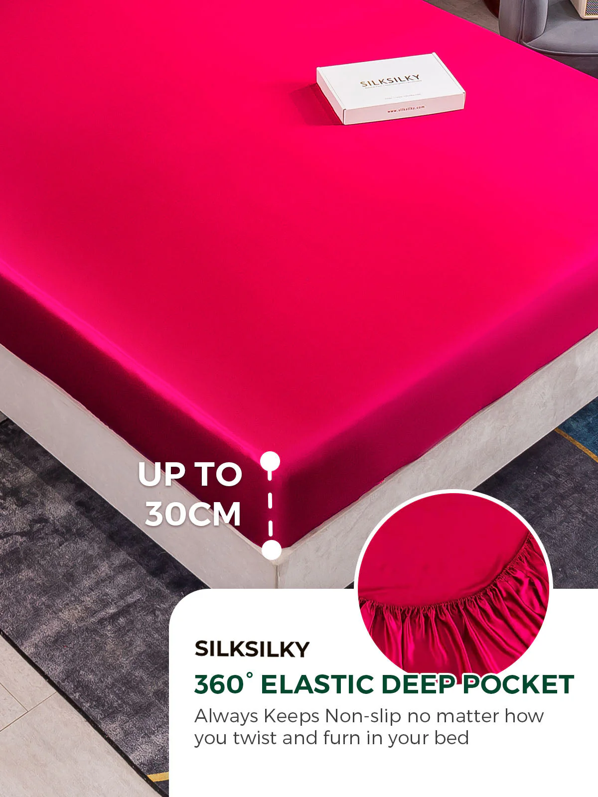 19Momme Mulberry Silk Seamless Fitted Sheet - Image 10