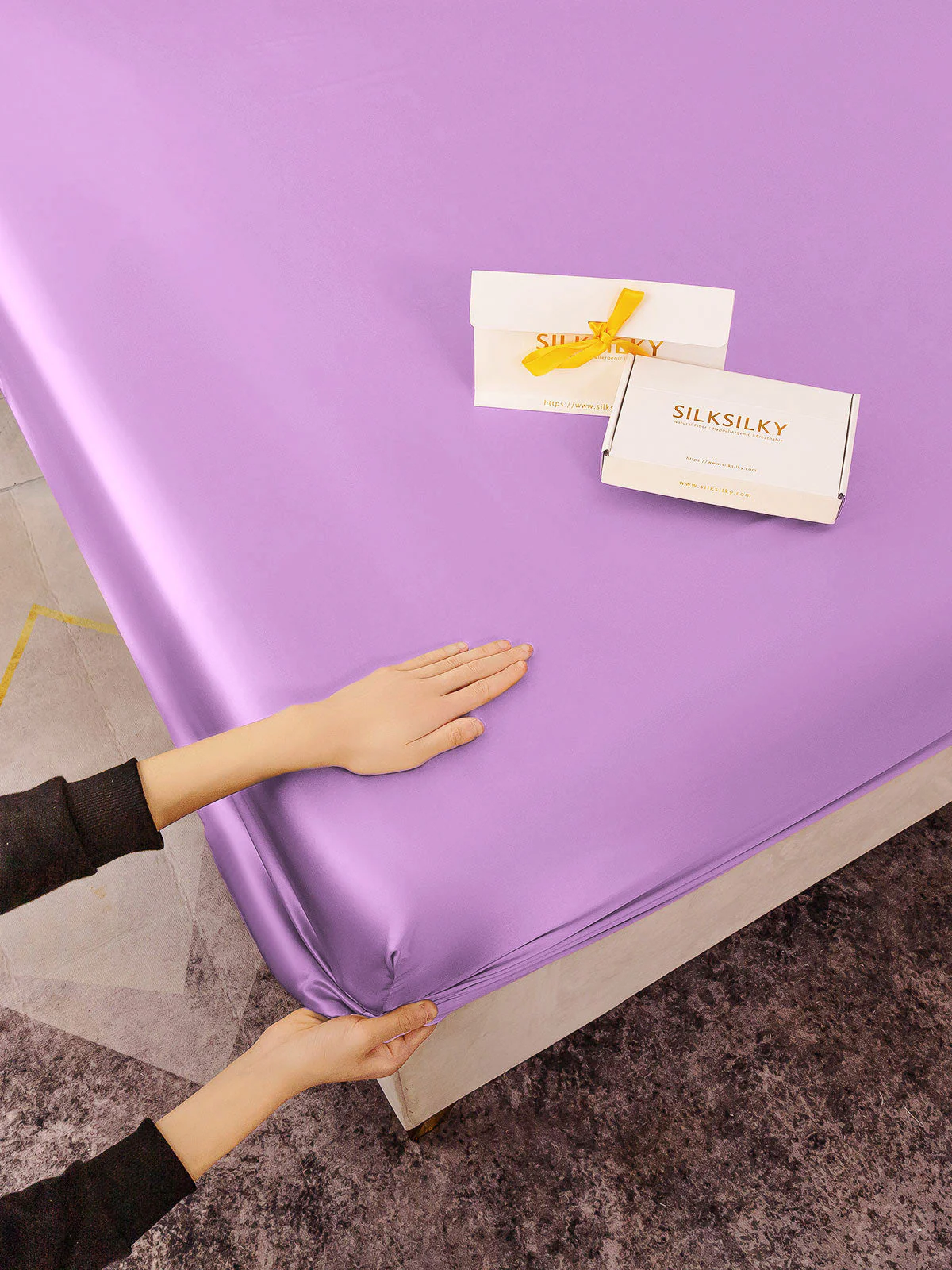 19Momme Mulberry Silk Seamless Fitted Sheet - Image 65