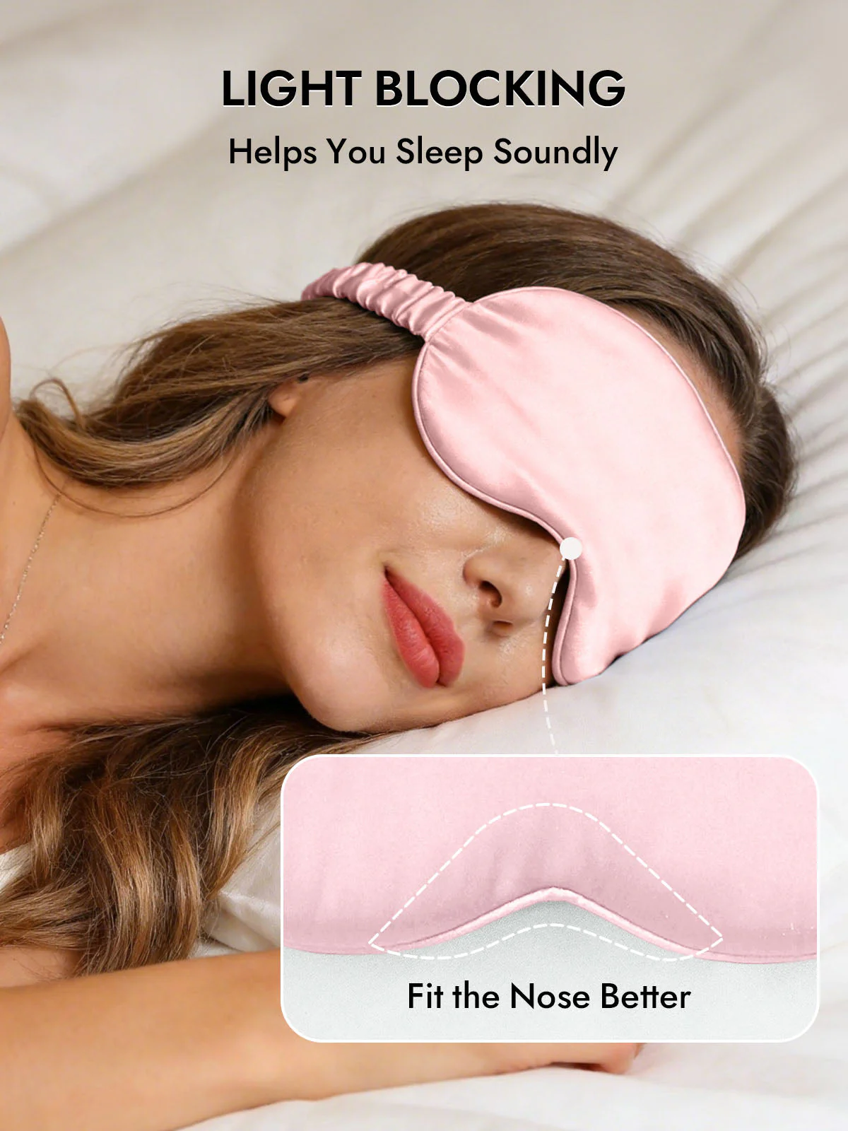 19 Momme Pure Silk Sleep Eye Mask with Elastic Band - Image 10