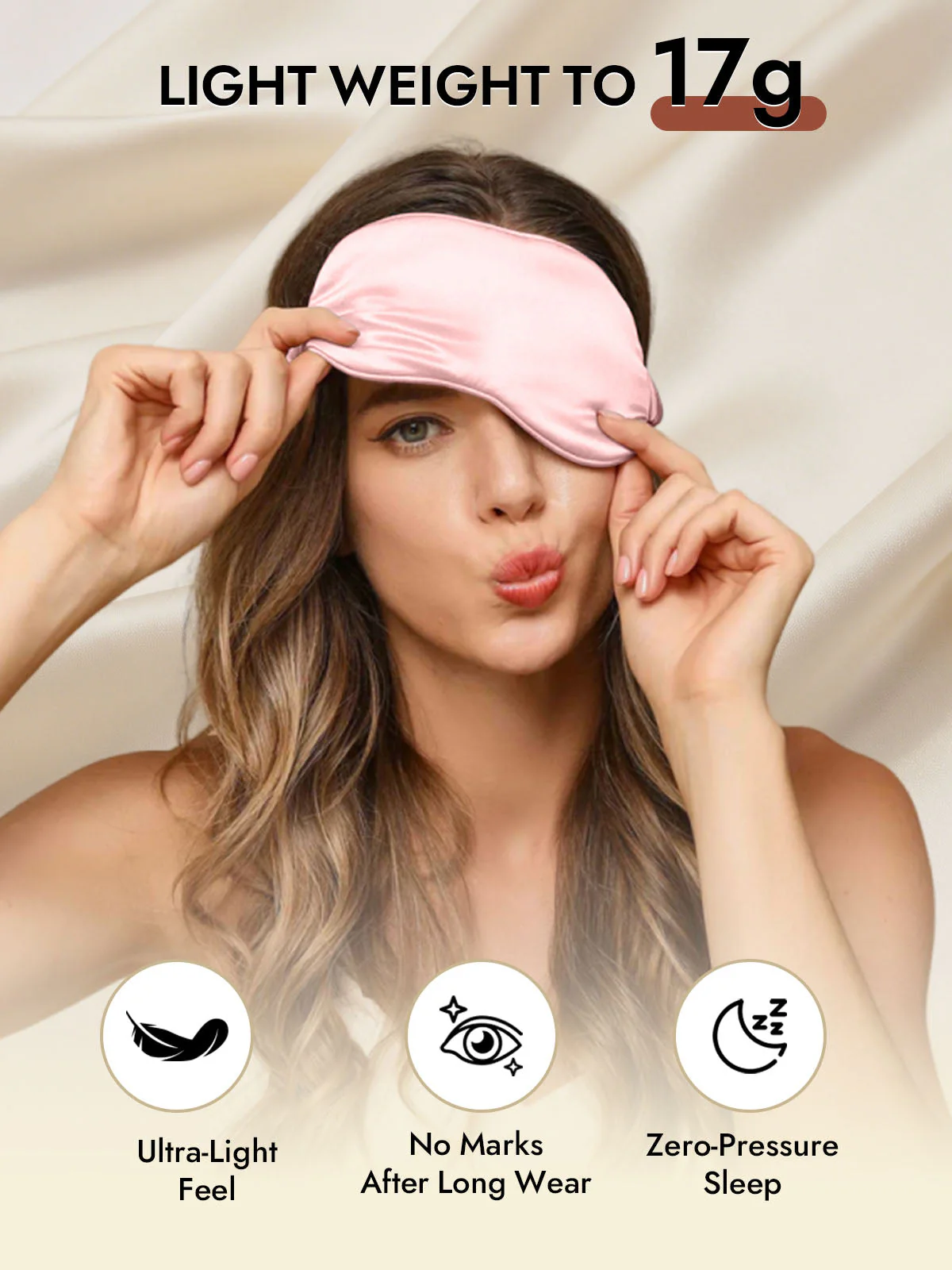 19 Momme Pure Silk Sleep Eye Mask with Elastic Band - Image 12