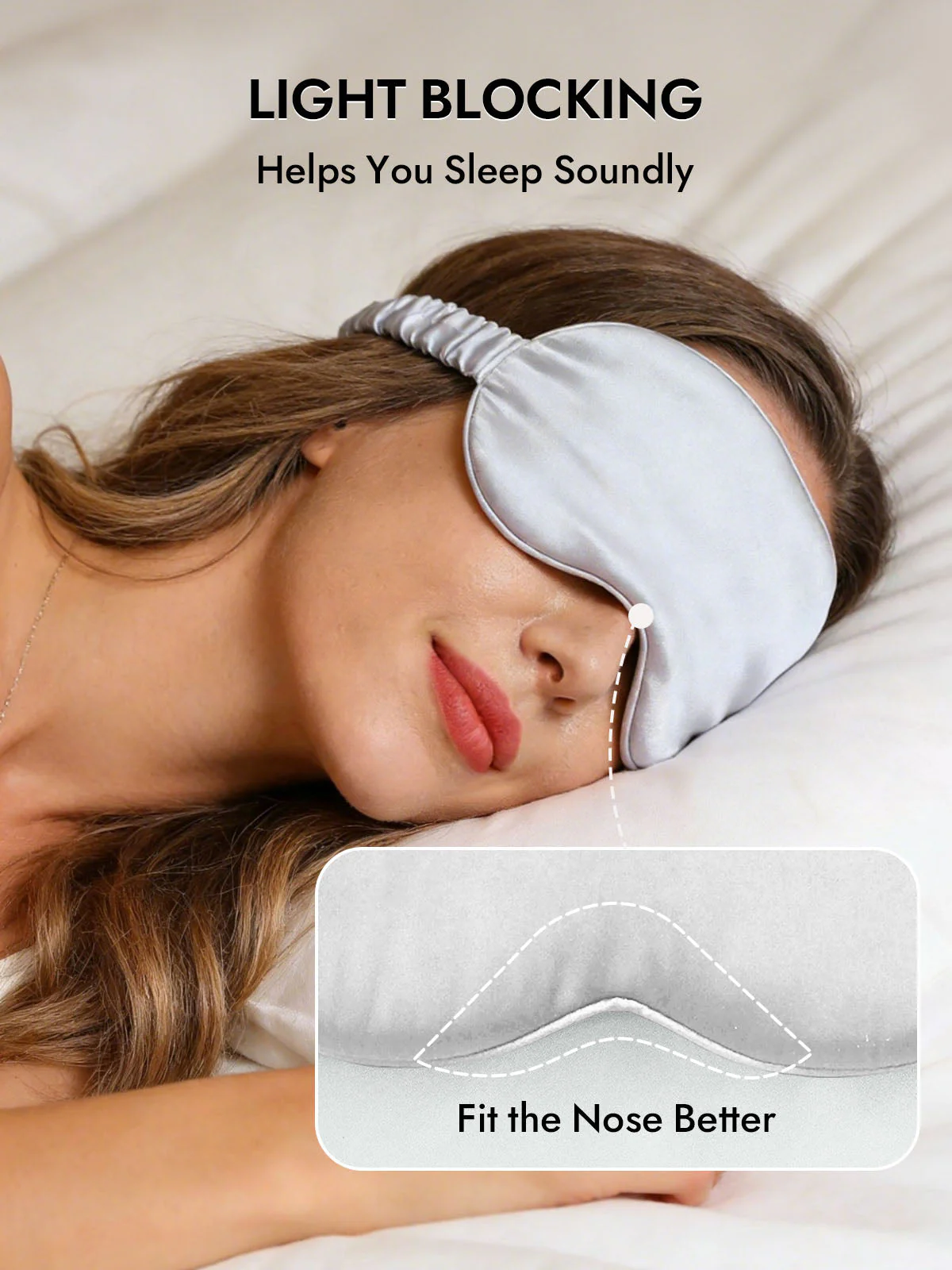19 Momme Pure Silk Sleep Eye Mask with Elastic Band - Image 17