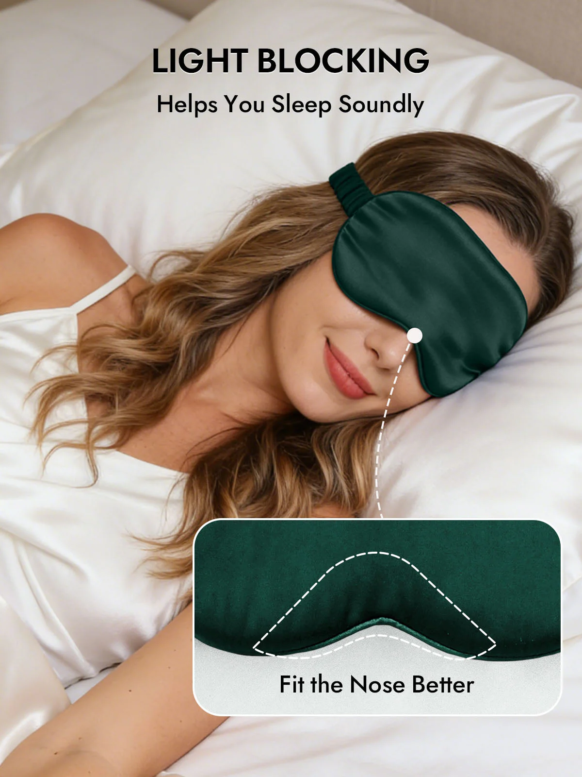 19 Momme Pure Silk Sleep Eye Mask with Elastic Band - Image 24