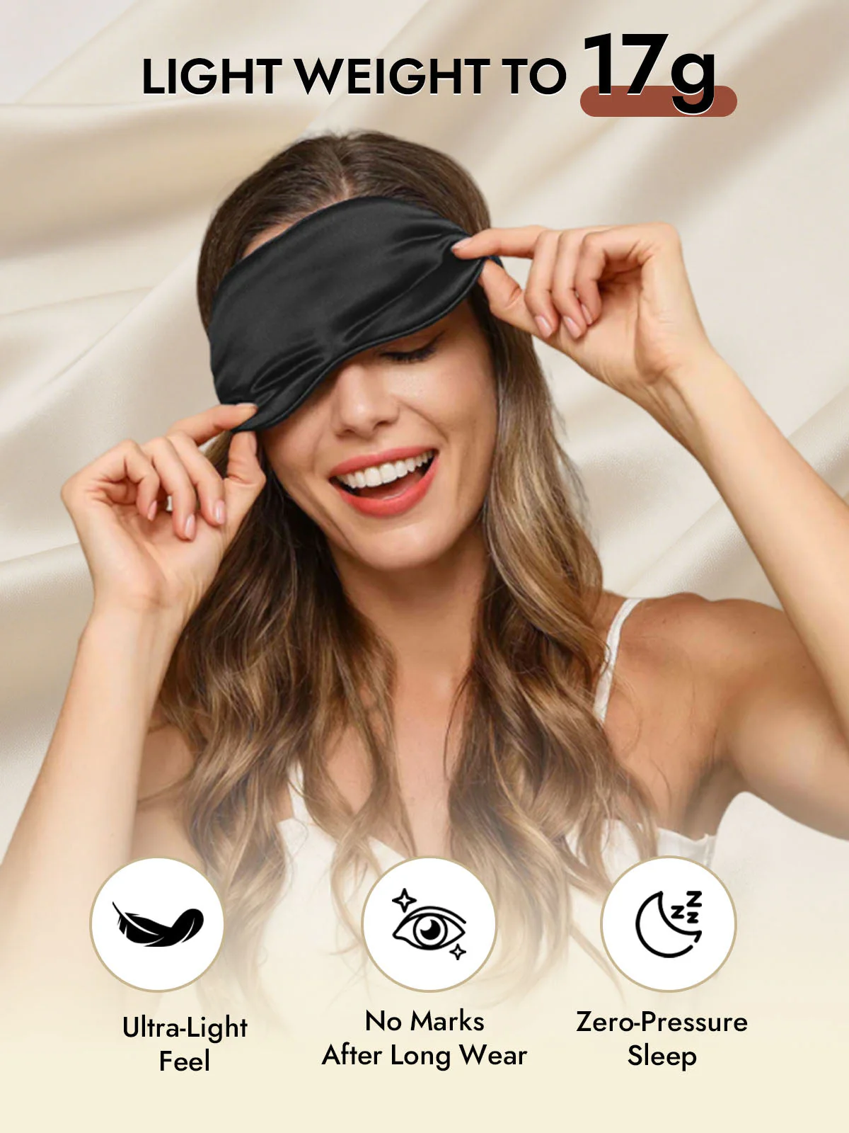 19 Momme Pure Silk Sleep Eye Mask with Elastic Band - Image 40