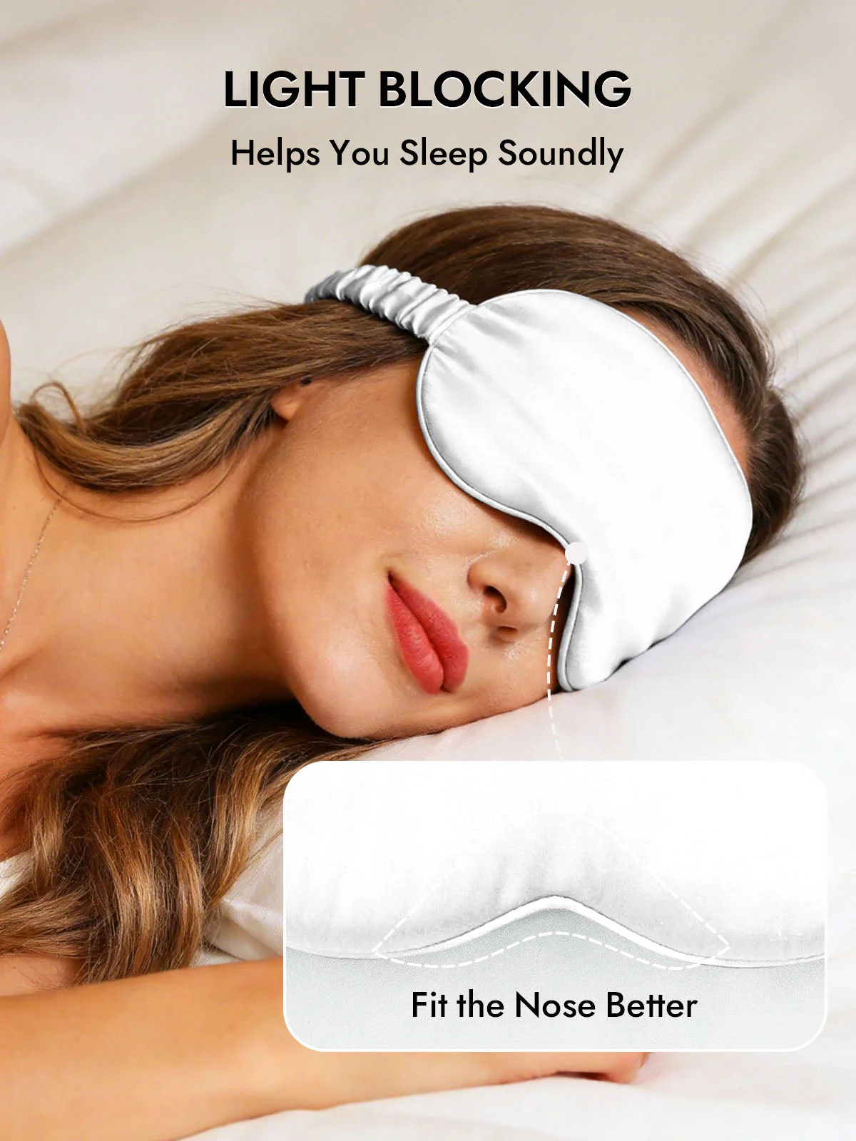 19 Momme Pure Silk Sleep Eye Mask with Elastic Band - Image 45