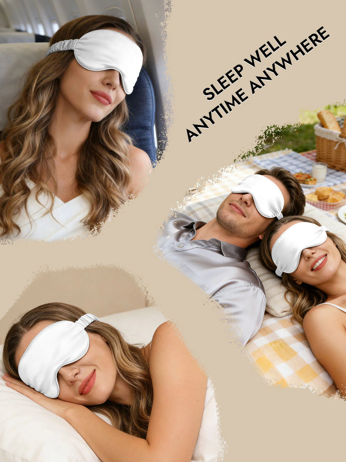 19 Momme Pure Silk Sleep Eye Mask with Elastic Band - Image 49