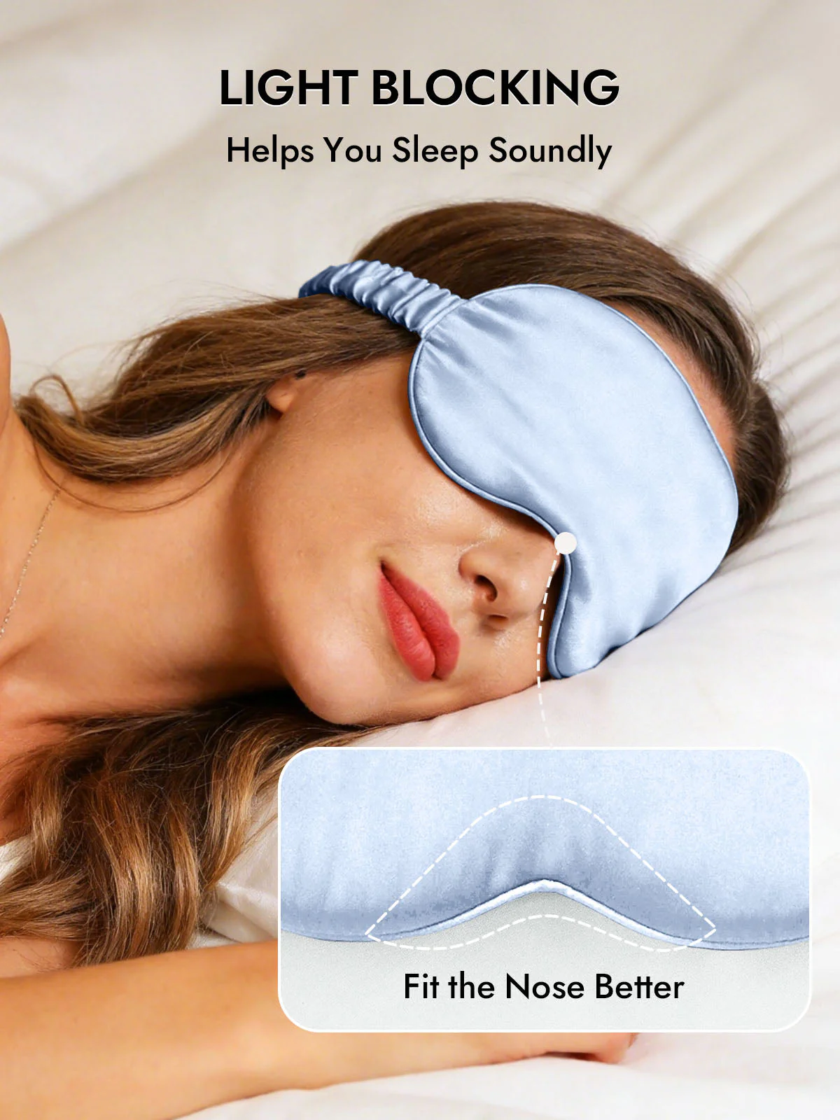 19 Momme Pure Silk Sleep Eye Mask with Elastic Band - Image 52