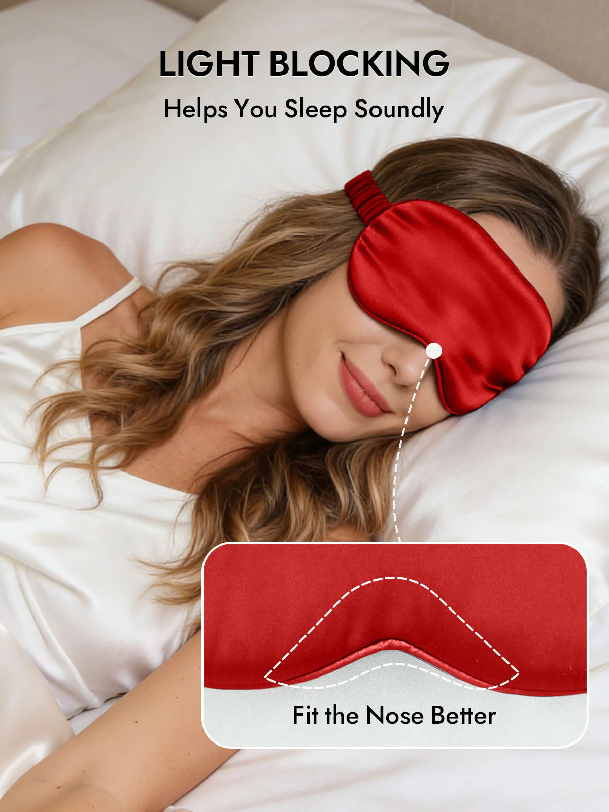19 Momme Pure Silk Sleep Eye Mask with Elastic Band - Image 59
