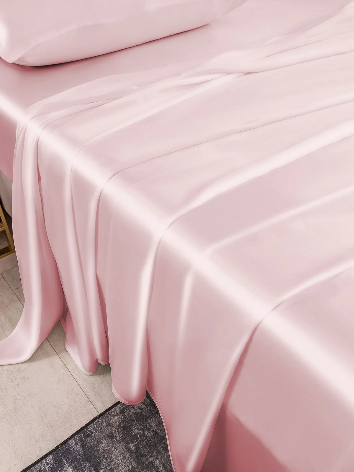 19Momme 4Pcs Silk Set Fitted&Flat Sheets+2x Pillowcases - Image 18