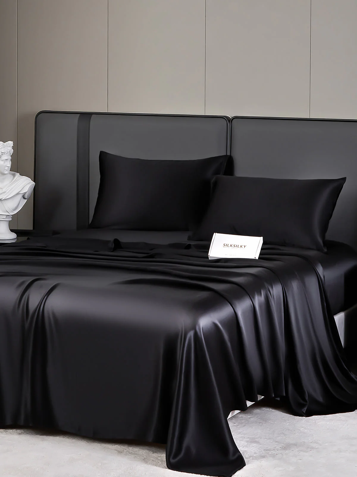 19Momme 4Pcs Silk Set Fitted&Flat Sheets+2x Pillowcases - Image 5