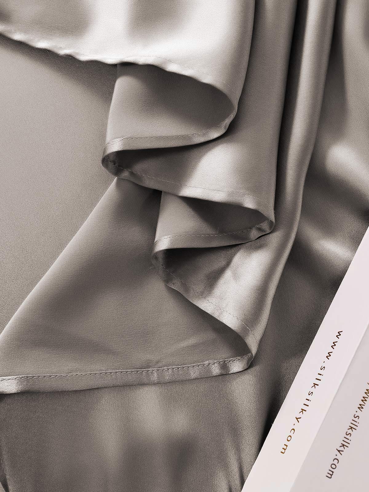 19Momme 4Pcs Silk Set Fitted&Flat Sheets+2x Pillowcases - Image 55