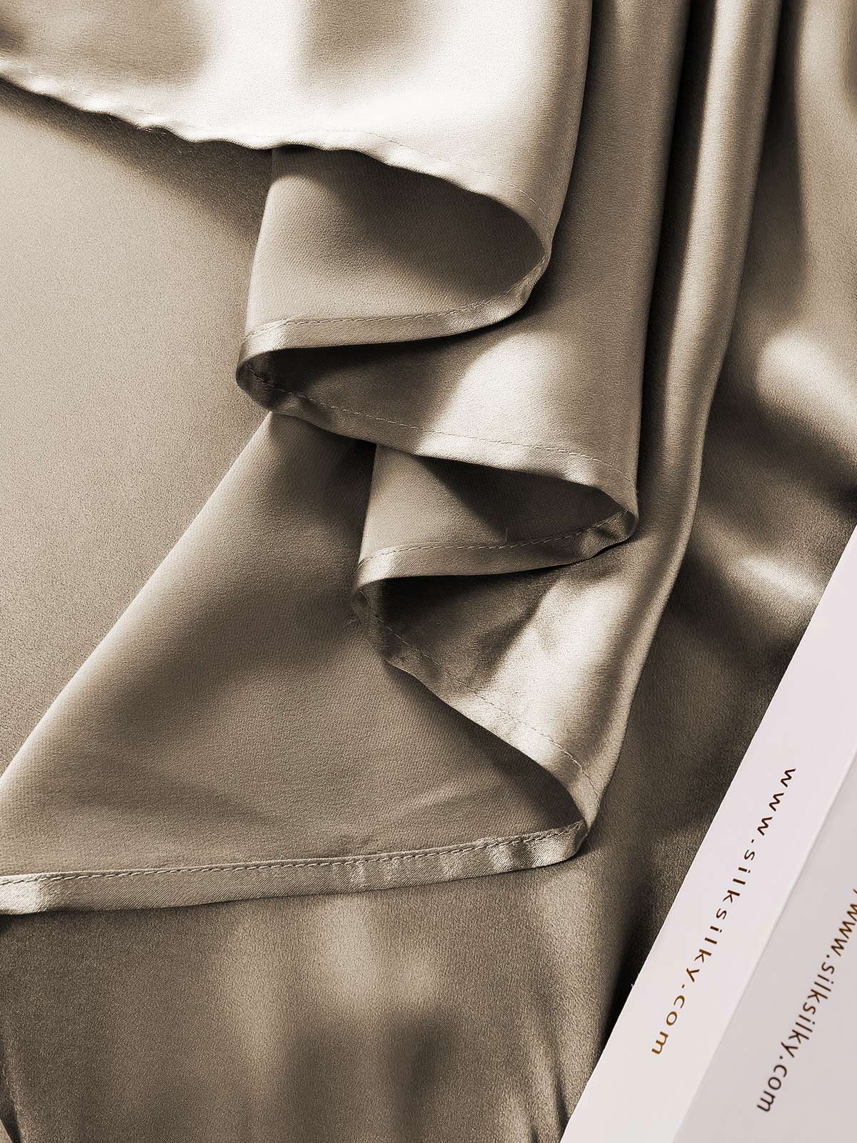 19Momme 4Pcs Silk Set Fitted&Flat Sheets+2x Pillowcases - Image 67