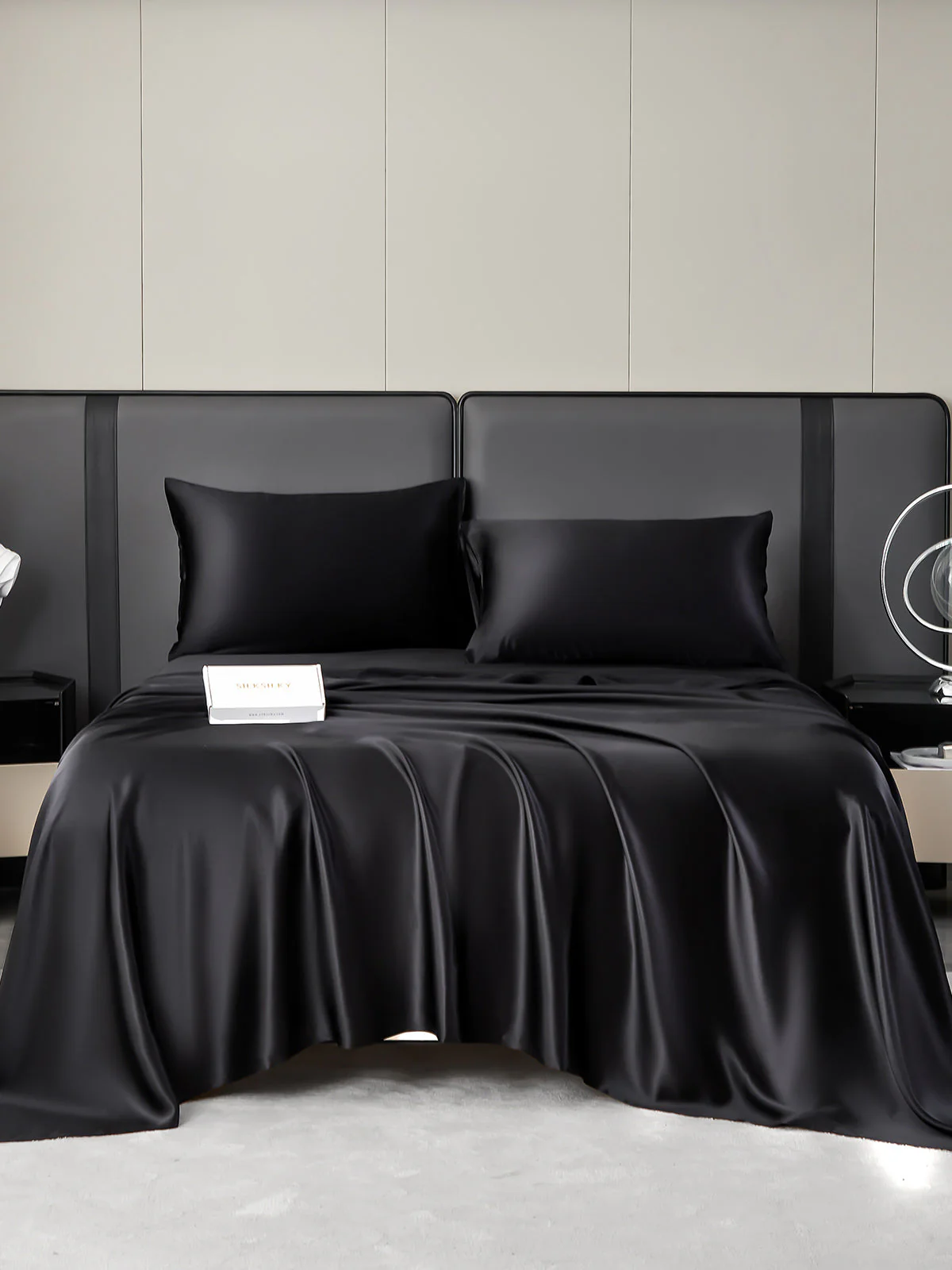 19Momme 4Pcs Silk Set Fitted&Flat Sheets+2x Pillowcases - Image 7