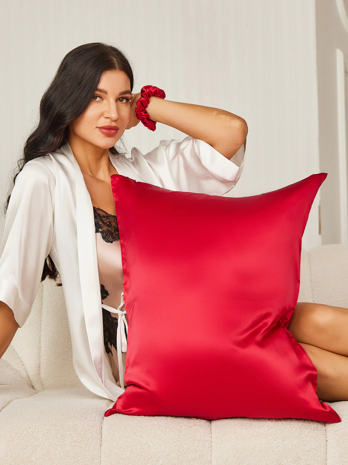 19Momme Mulberry Silk Pillowcase & Scrunchie Set - Hidden Zipper - Image 26