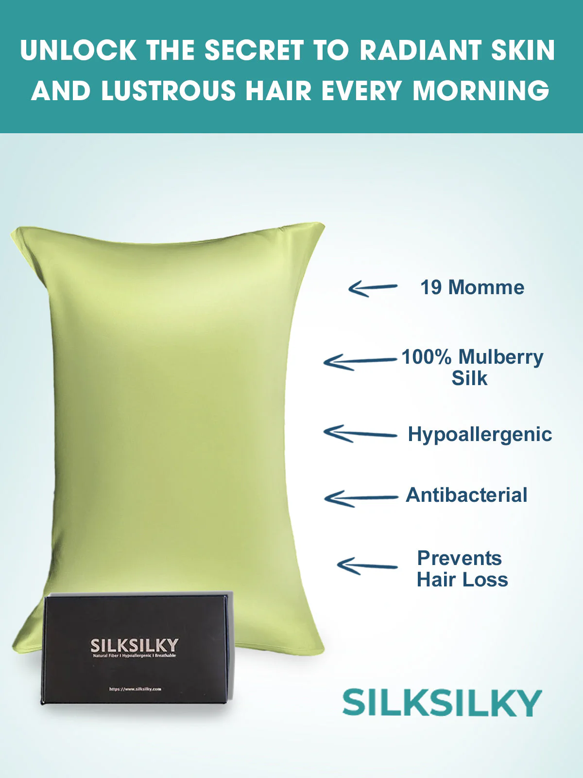 19Momme 100% Mulberry Silk Pillowcase - Envelope Closure - Image 130