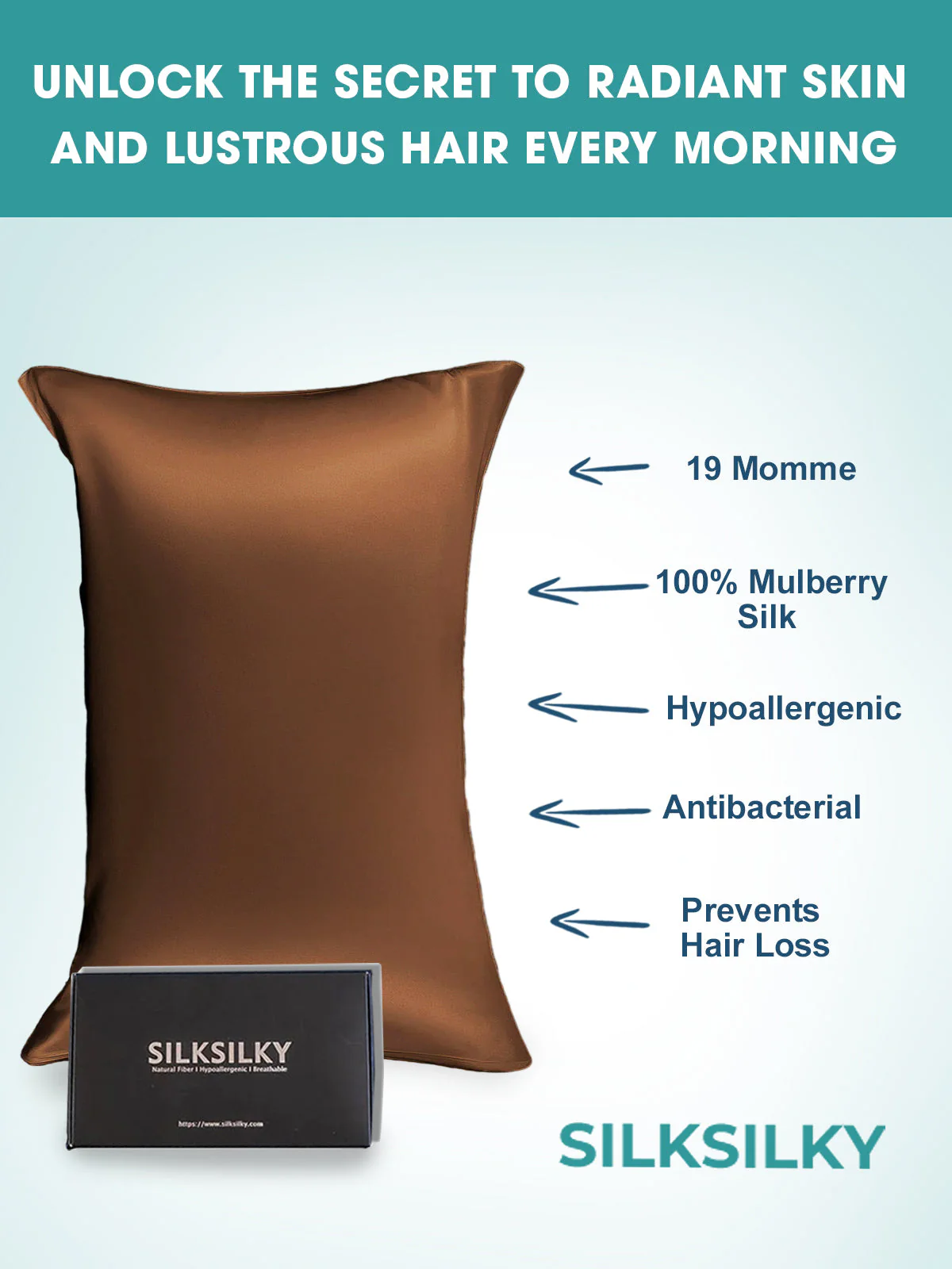 19Momme 100% Mulberry Silk Pillowcase - Envelope Closure - Image 96