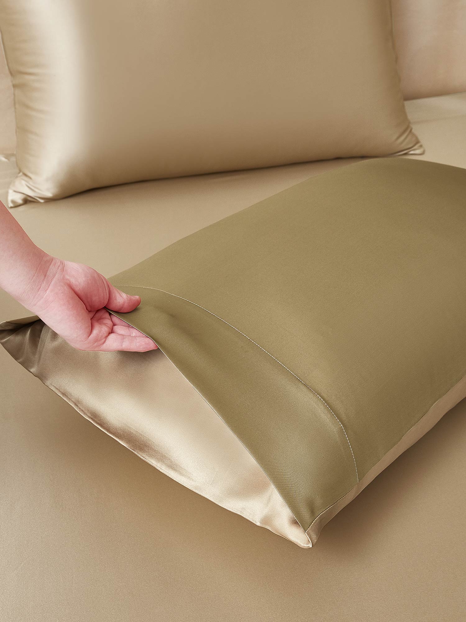 19Momme 3Pcs Silk Set Fitted Sheet+2x Pillowcases - Image 113