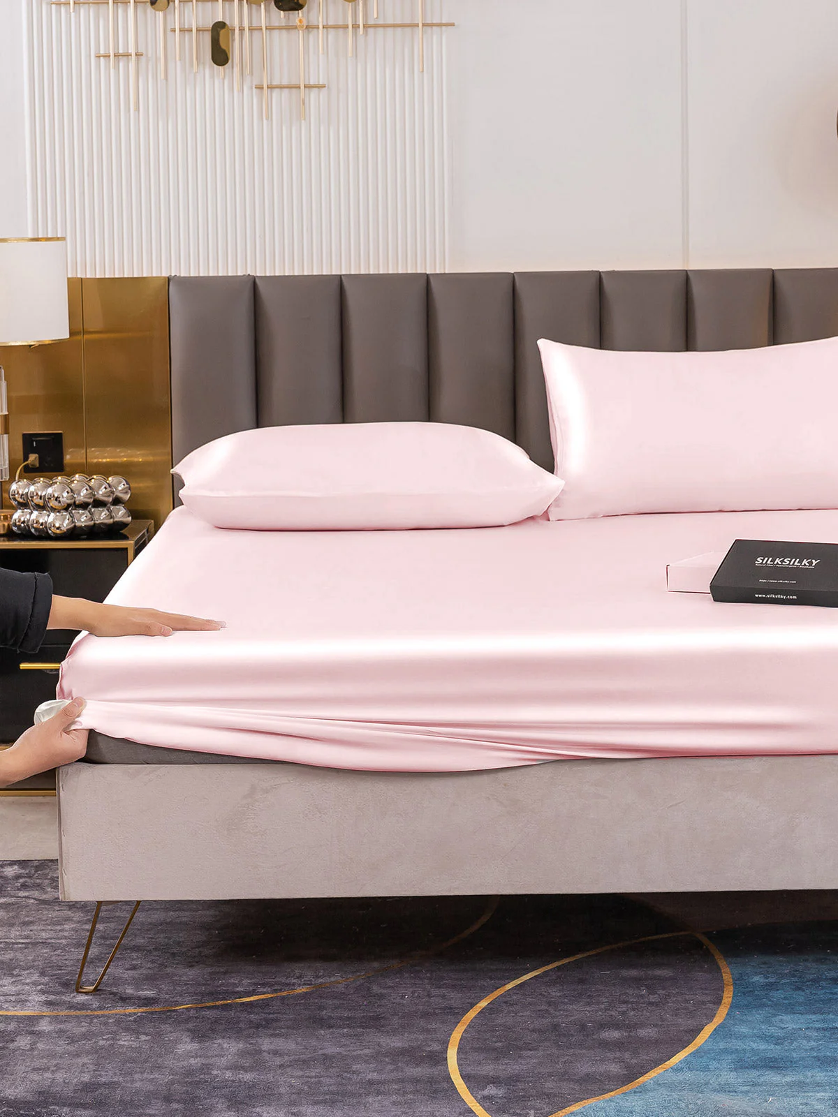 19Momme 3Pcs Silk Set Fitted Sheet+2x Pillowcases - Image 50