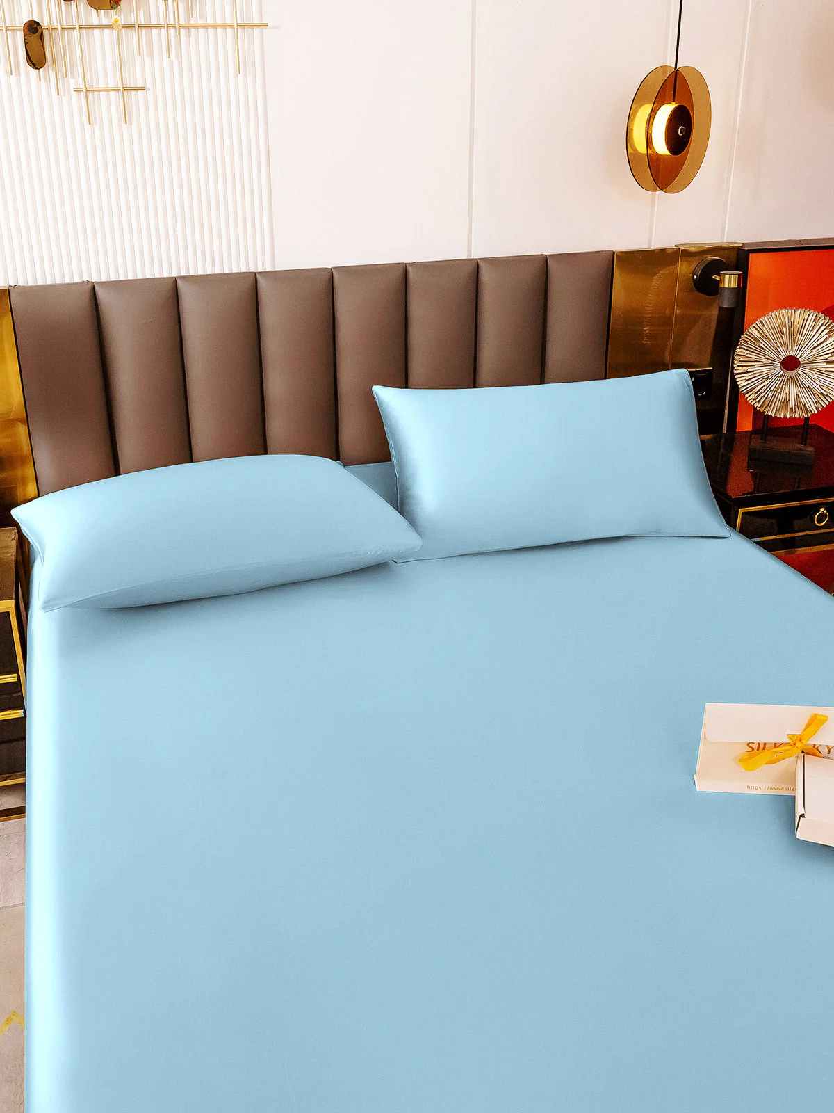19Momme 3Pcs Silk Set Fitted Sheet+2x Pillowcases - Image 79