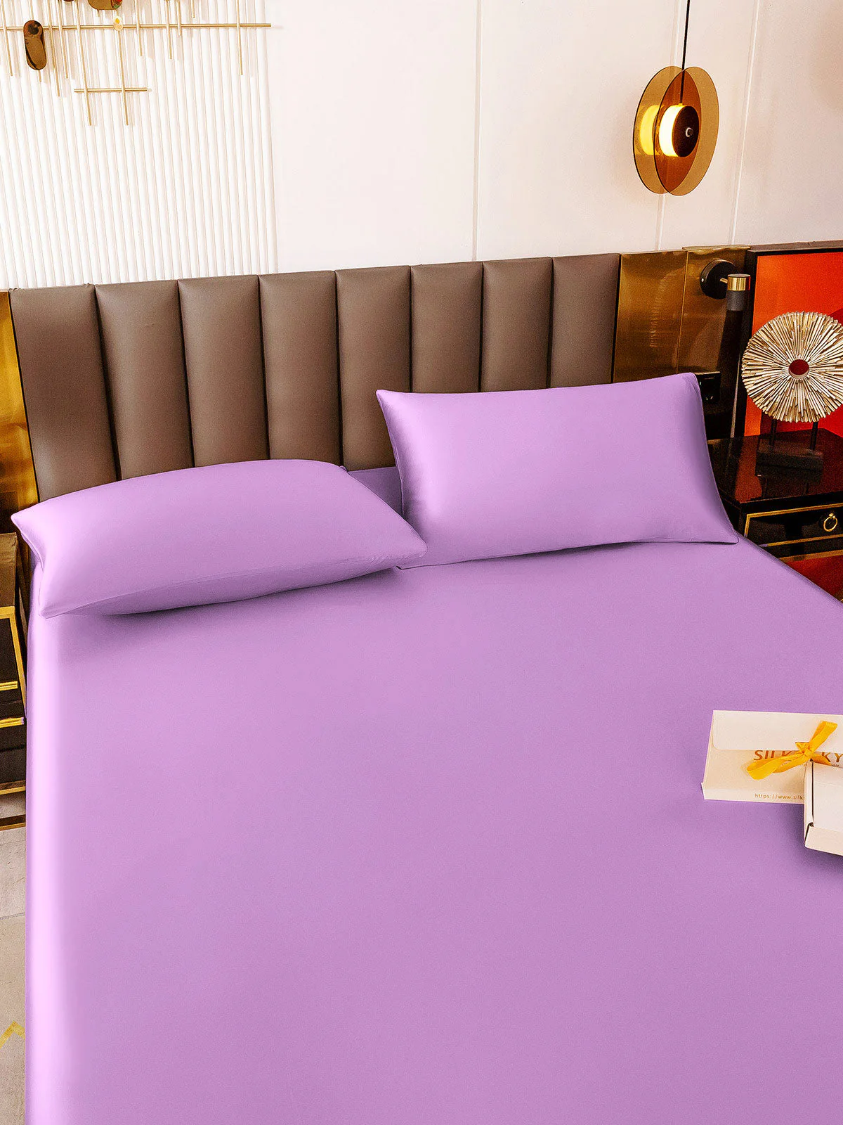 19Momme 3Pcs Silk Set Fitted Sheet+2x Pillowcases - Image 89
