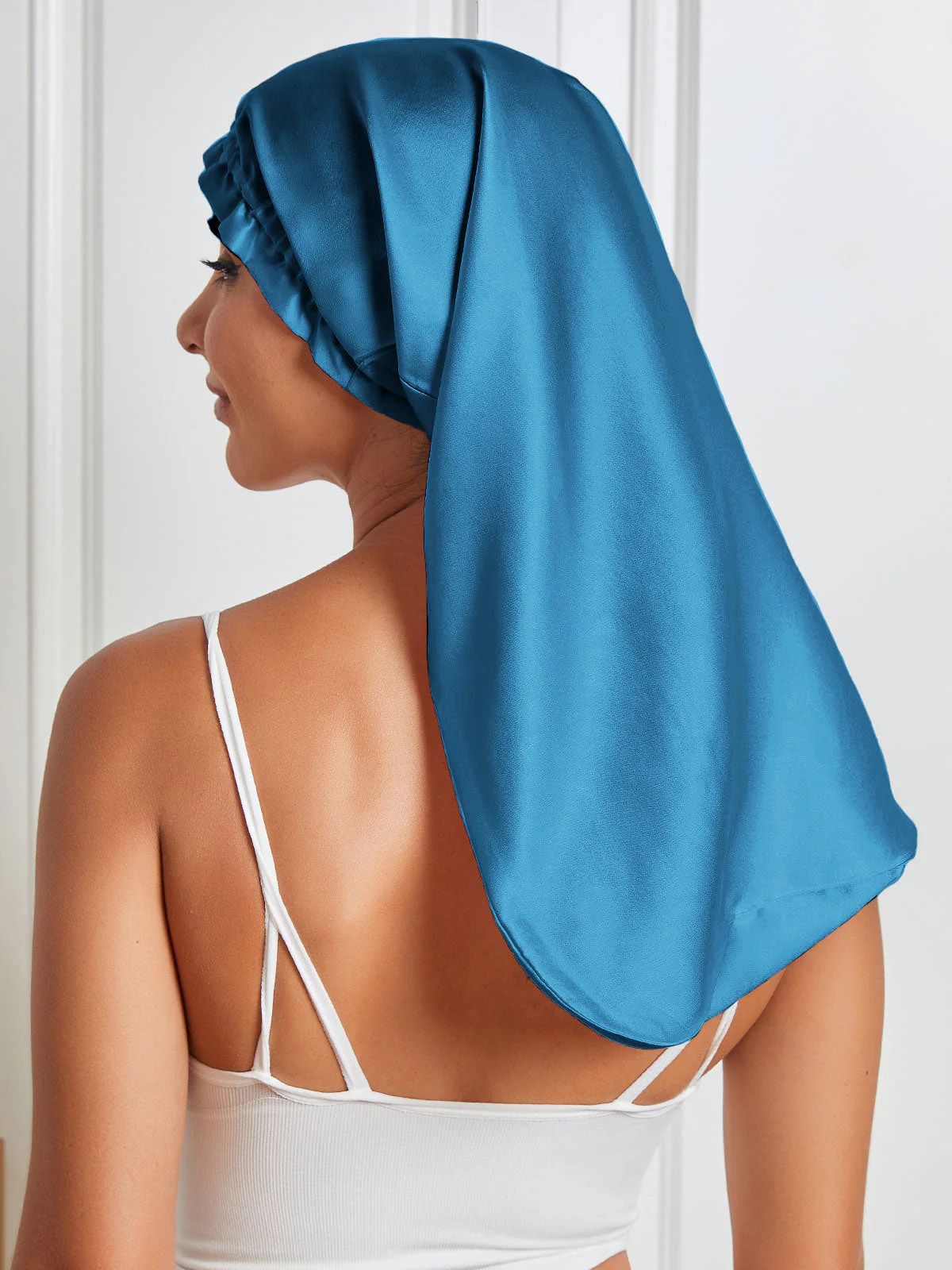 Elegant Long Pure Silk Bonnet - Image 36
