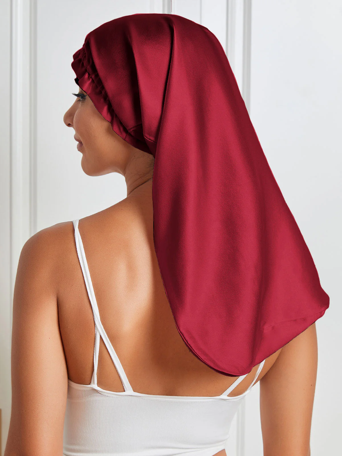 Elegant Long Pure Silk Bonnet - Image 54